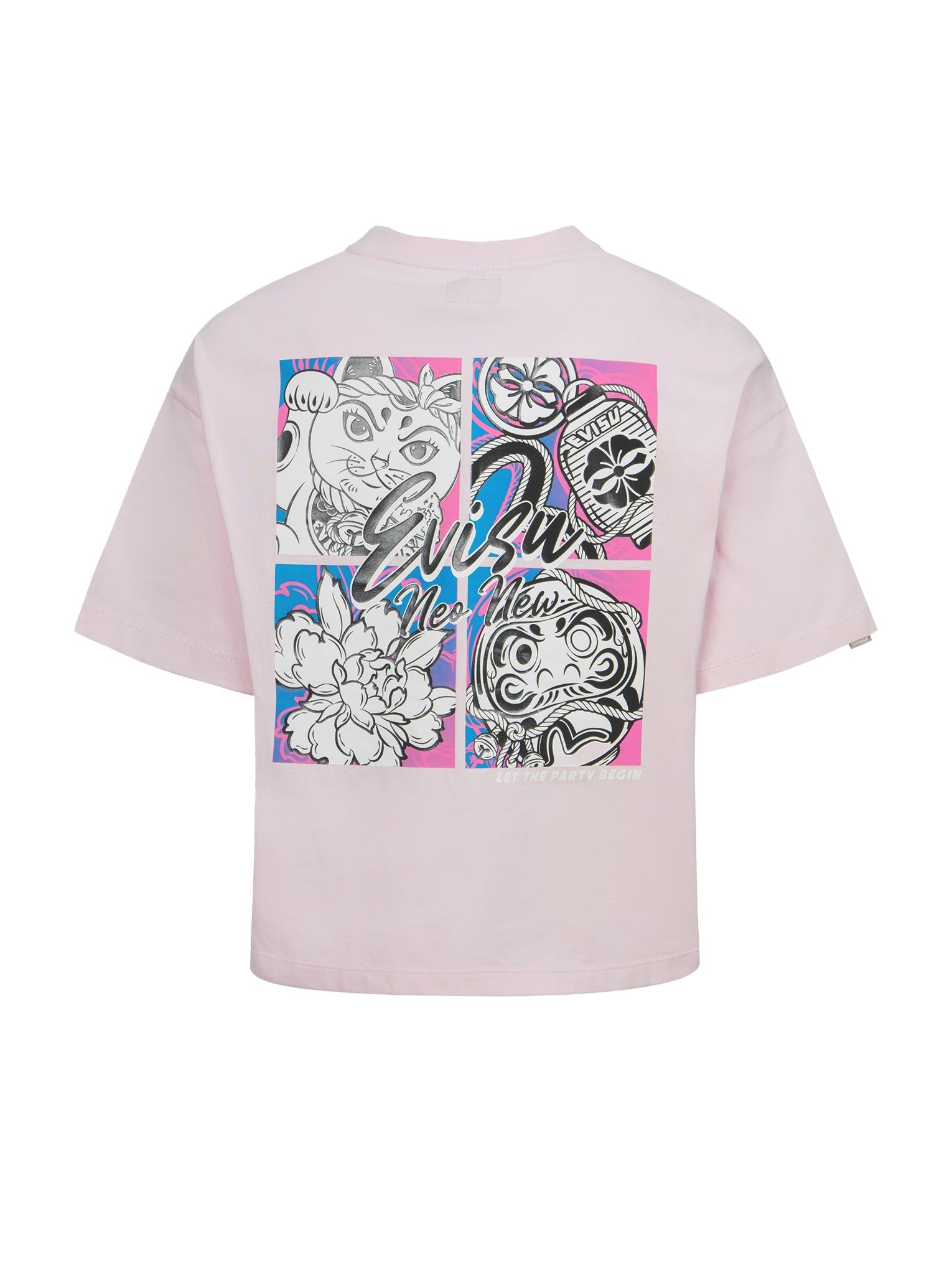 CHERRY BLOSSOM AND FESTIVAL-THEMED DARUMA CROPPED T-SHIRT - 12