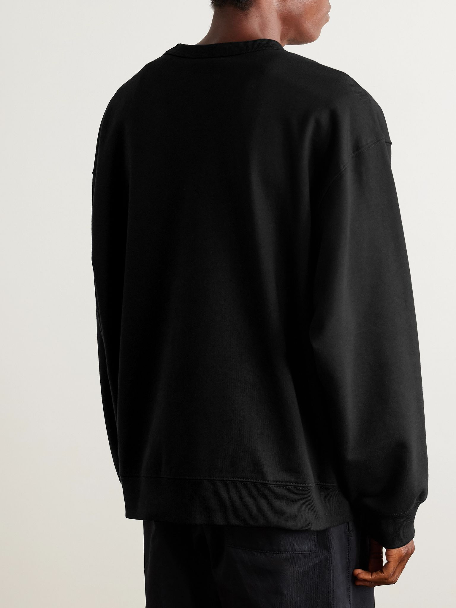 Oversized Cotton-Jersey Sweatshirt Black - 3