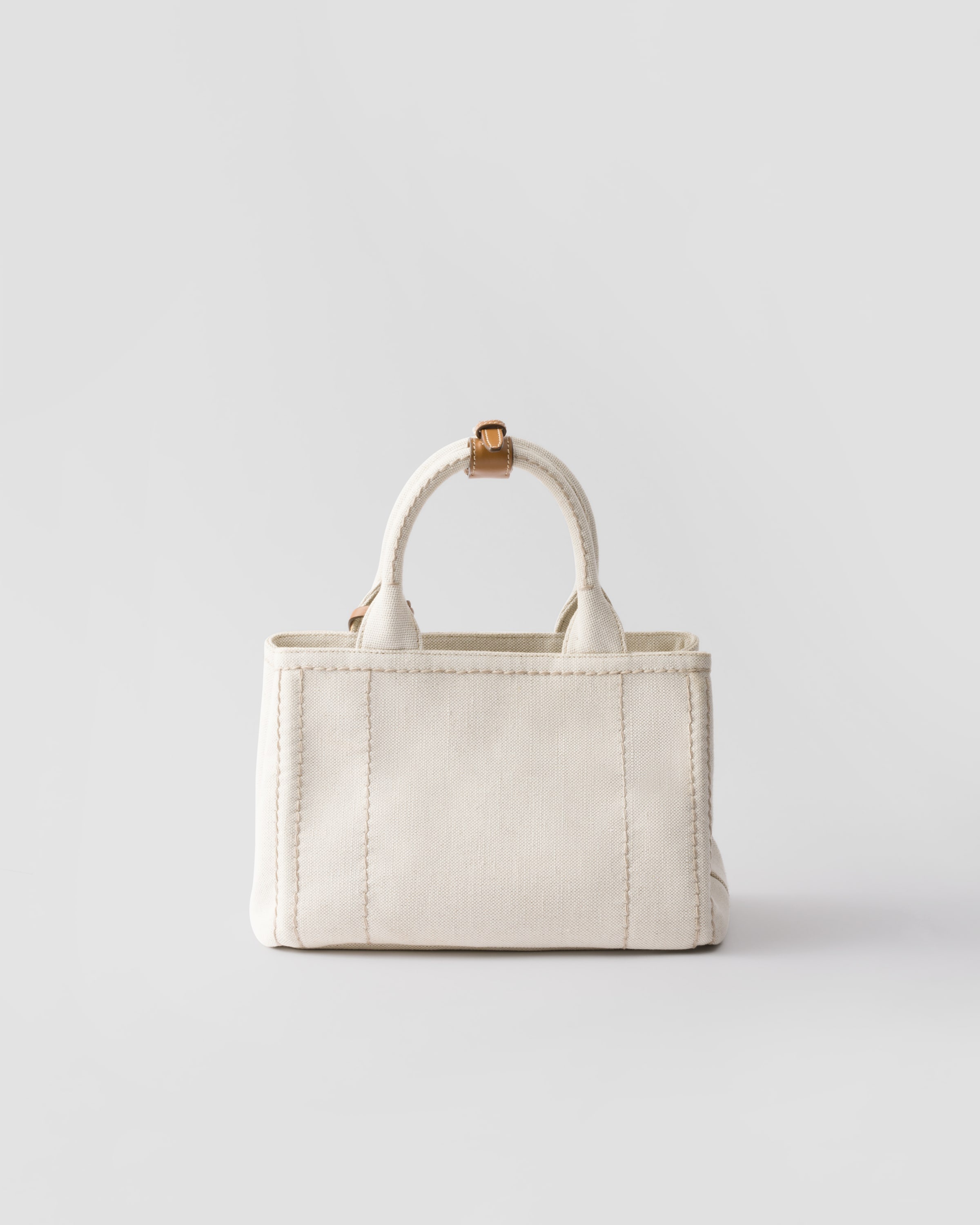 Small linen blend handbag - 4