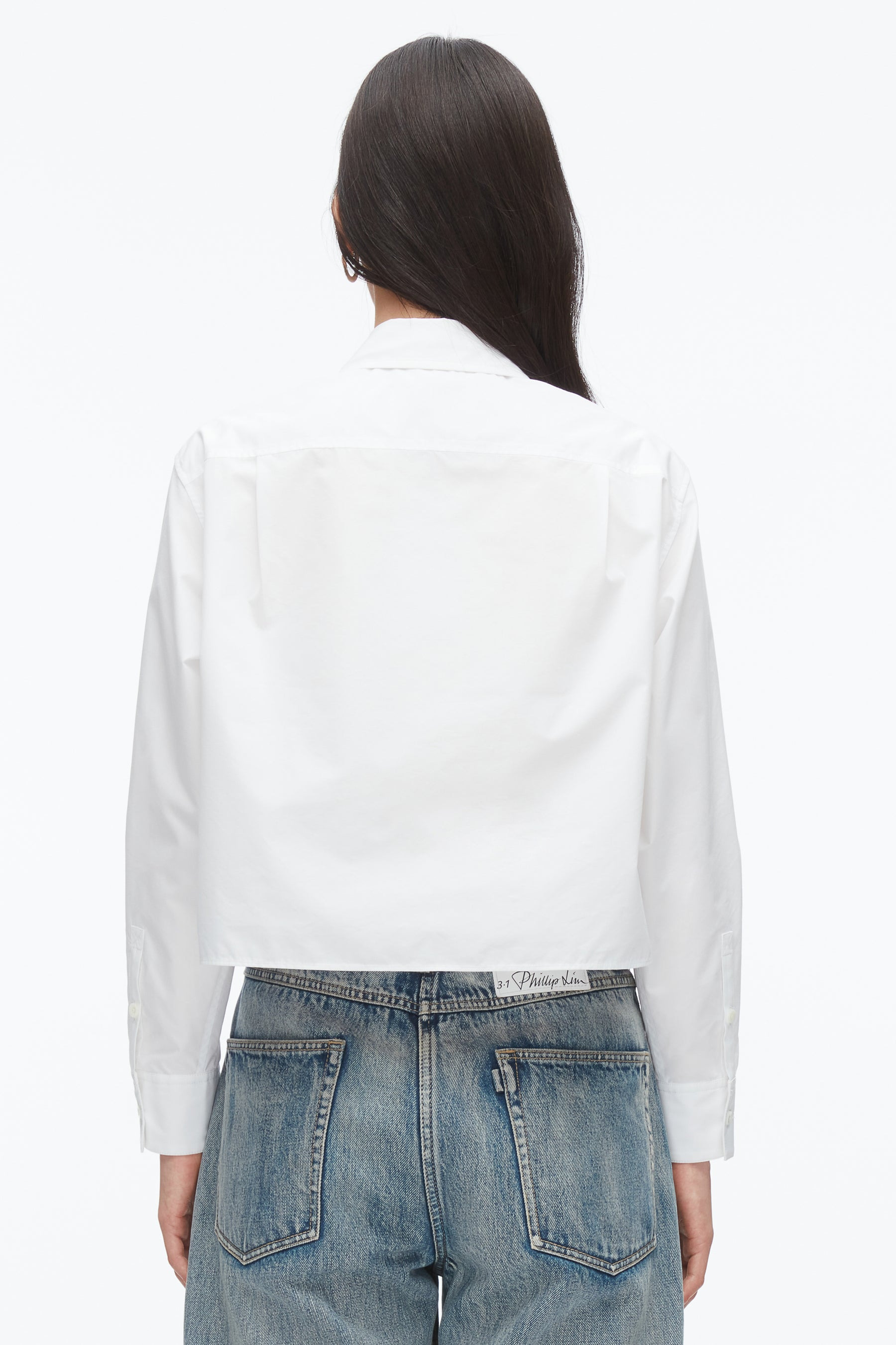 Cropped Shirt with Embroidered Collar - 5