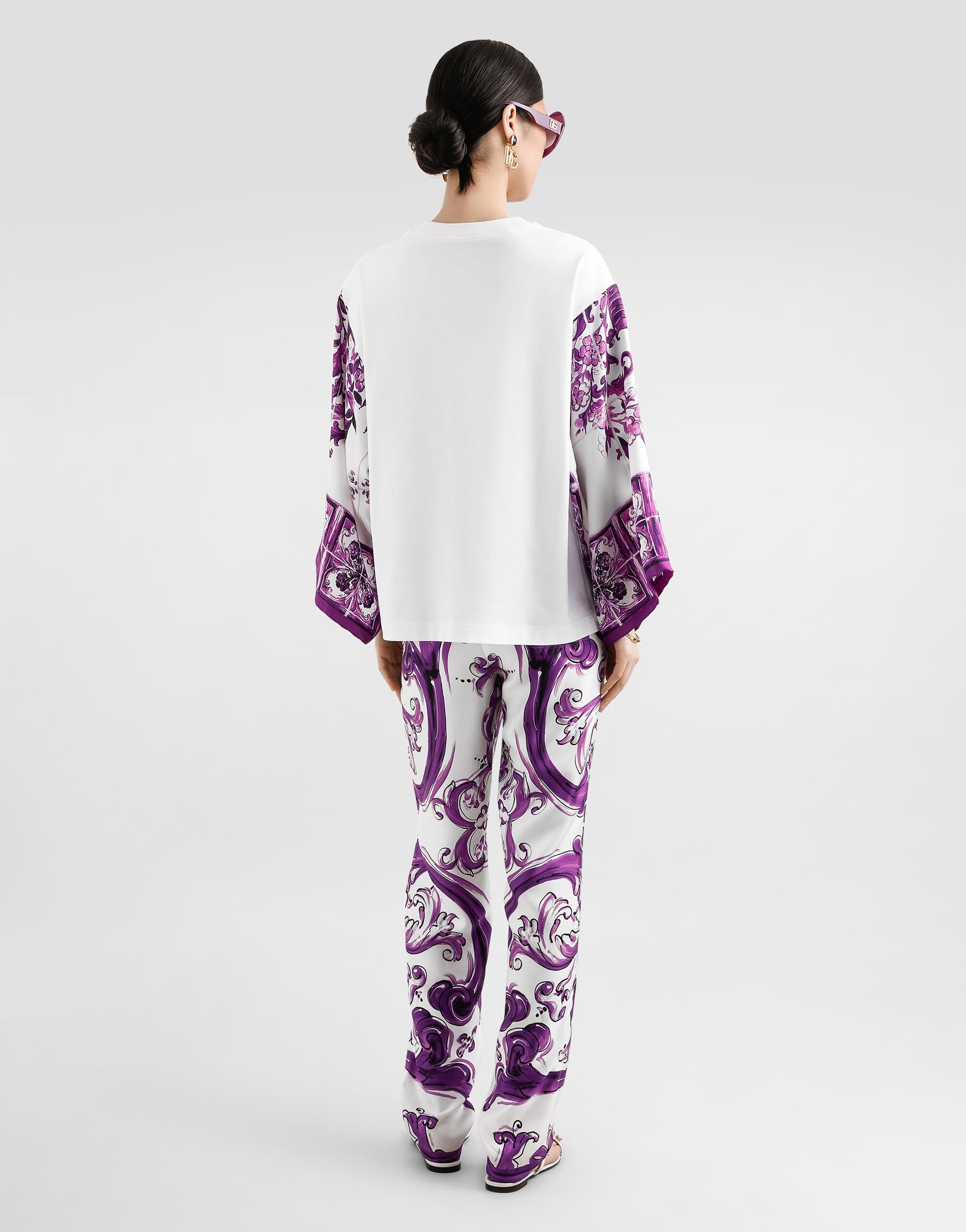 T-shirt with silk foulard sleeves - 3