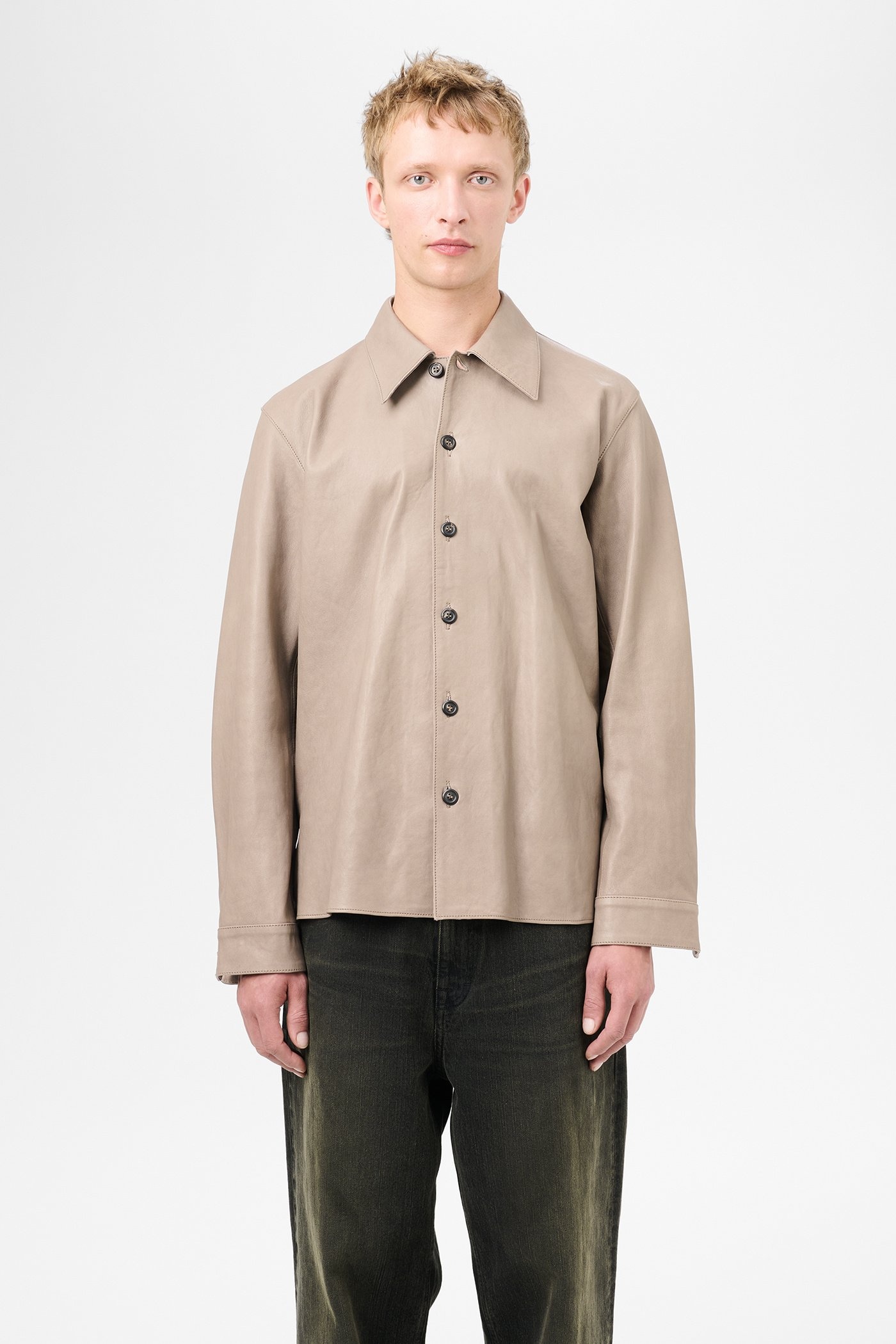 Welding Shirt 70S Grey Velvet Lamb skin - 3