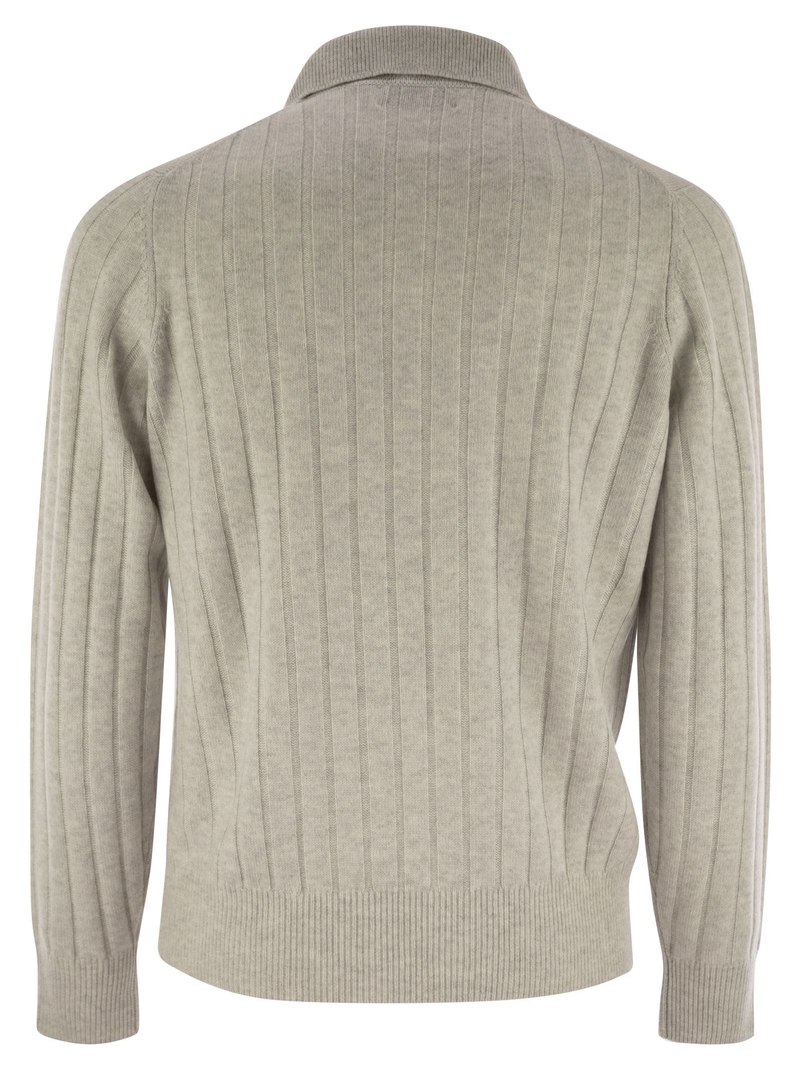Brunello Cucinelli Men Cashmere Knit Polo Shirt - 2