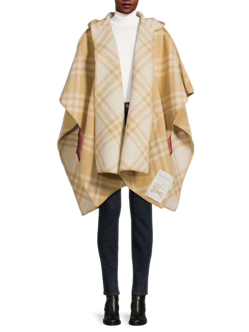 Women's Catherine Plaid Wool Wrap - Sand Ecru 3