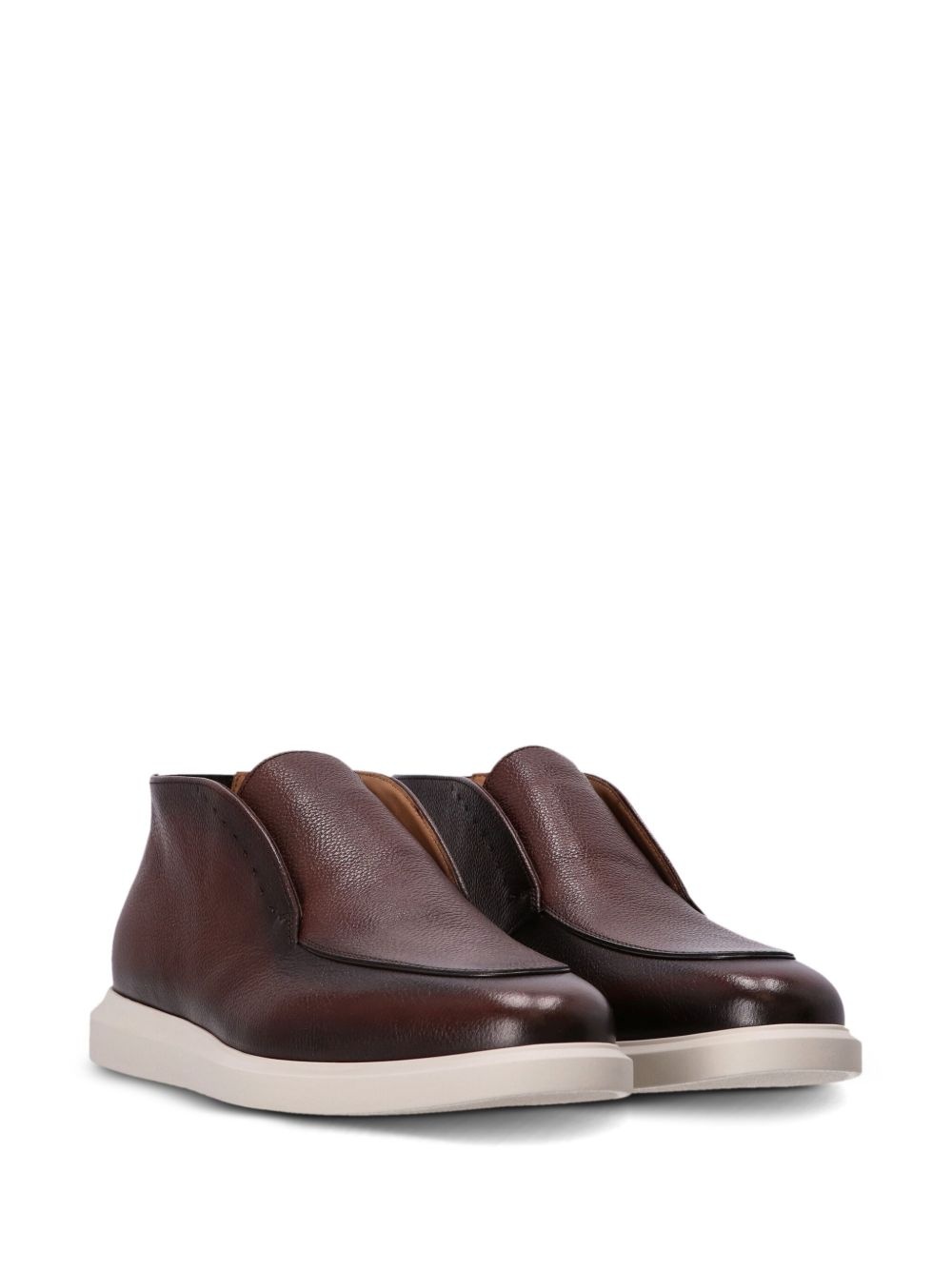 burnished-finish leather boots - 4