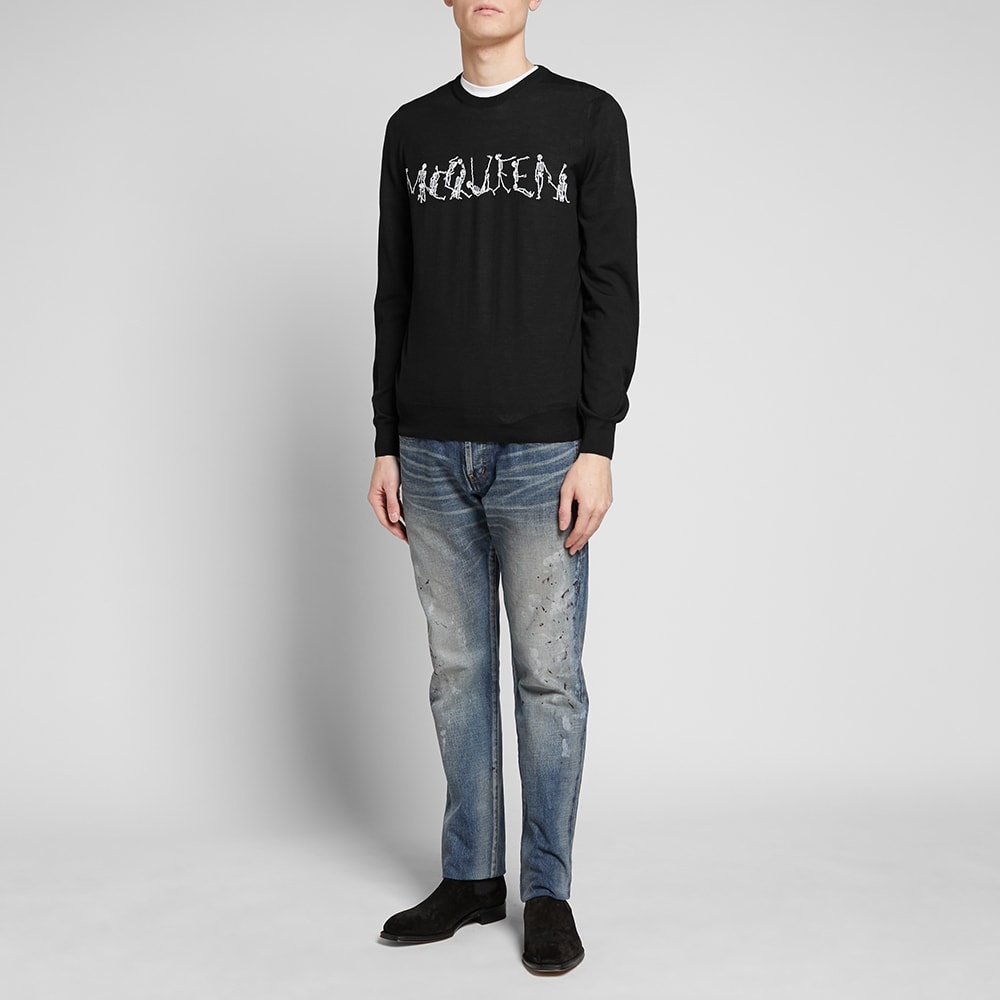 Alexander McQueen Dancing Skeleton Intarsia Crew Knit - 7