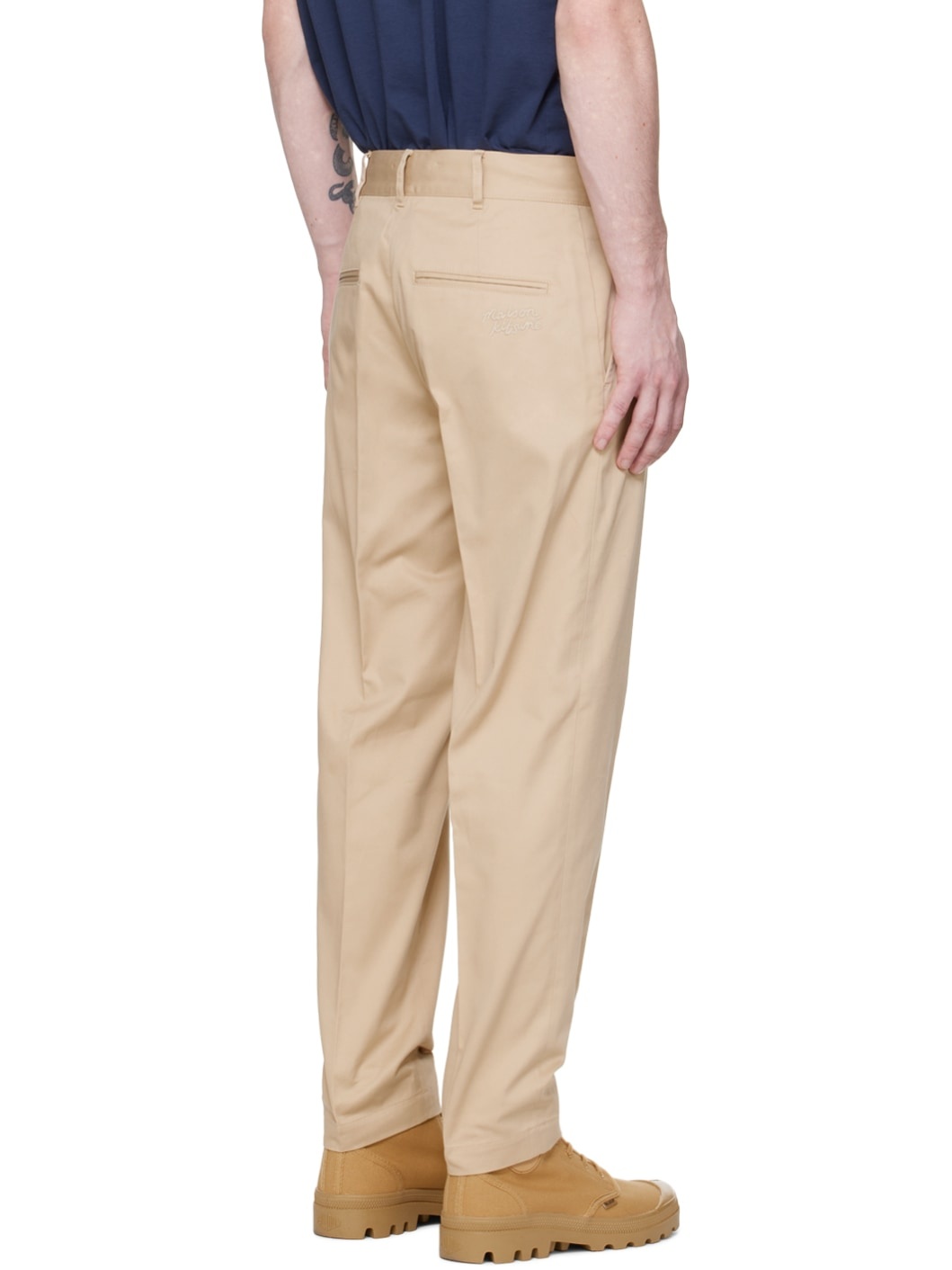 Beige Straight Trousers - 3