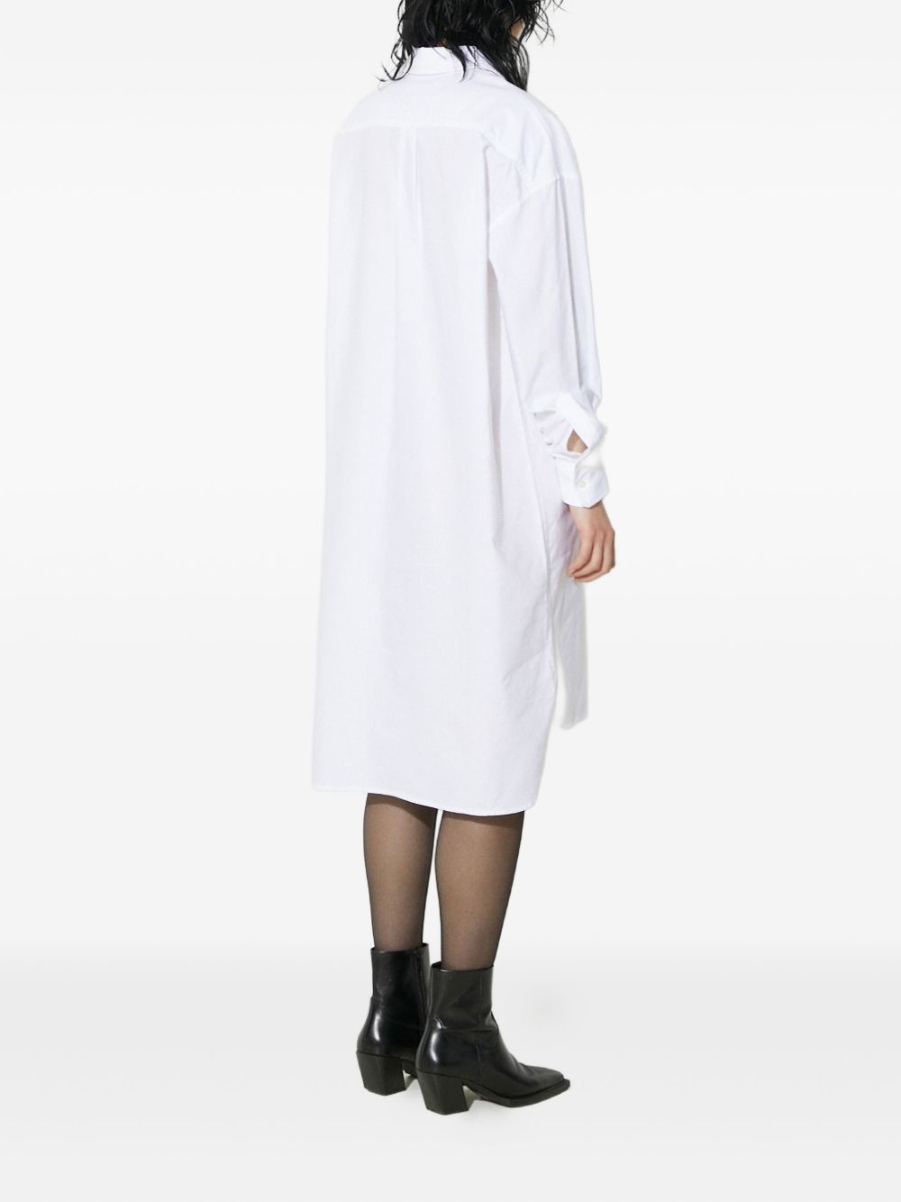 angels-embroidered midi shirt dress - 3