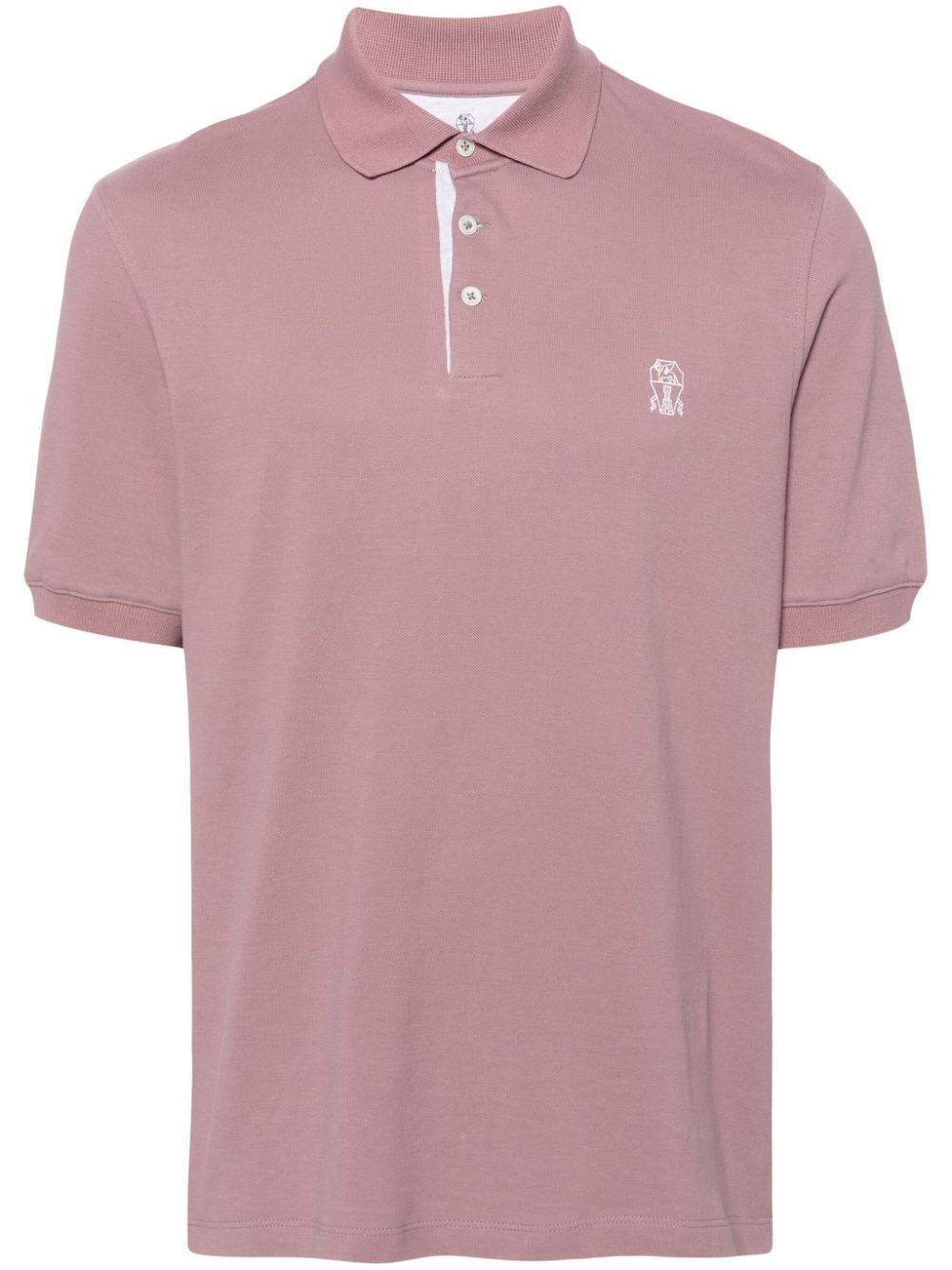 logo-print cotton polo shirt - 1