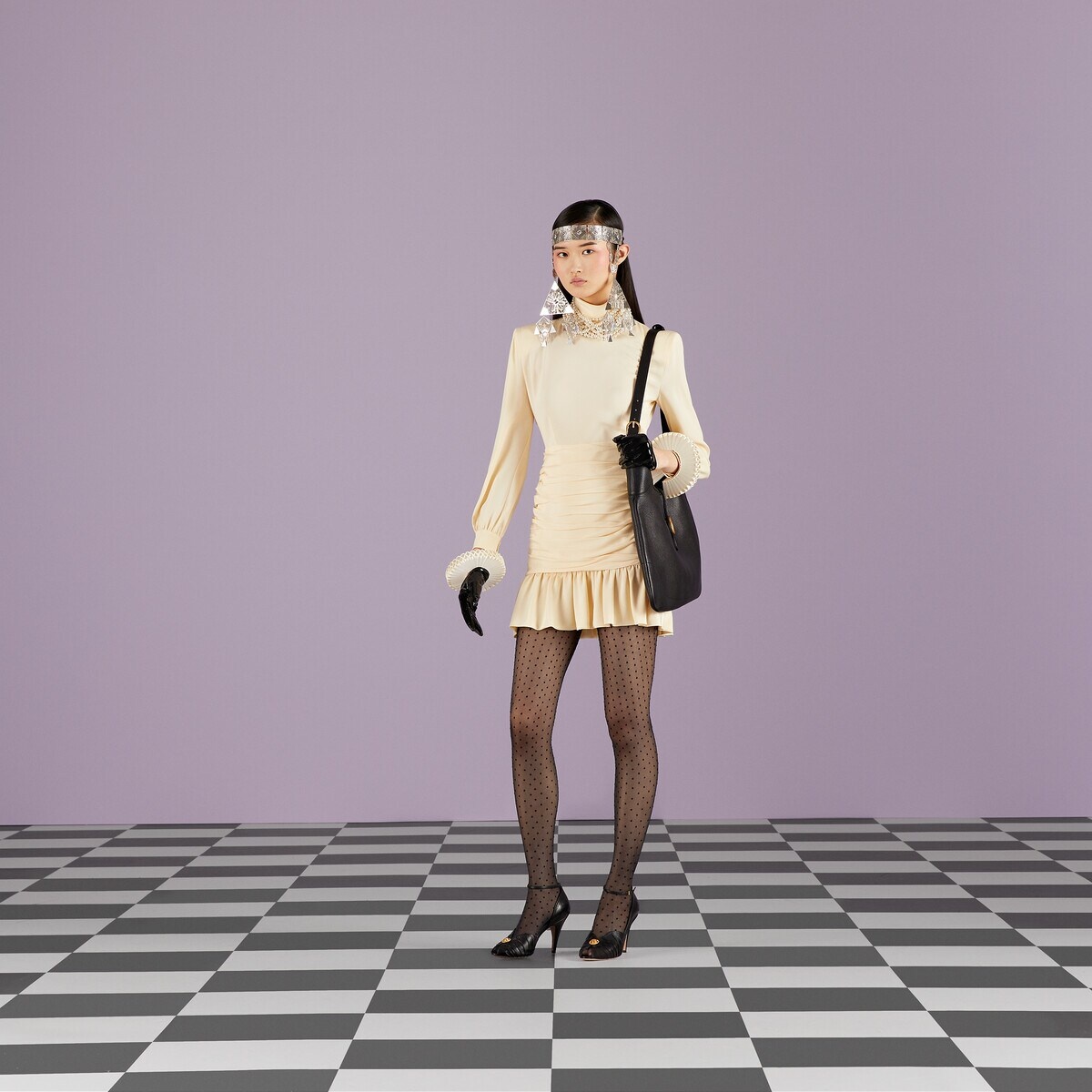 Silk dress with ruffles - 2