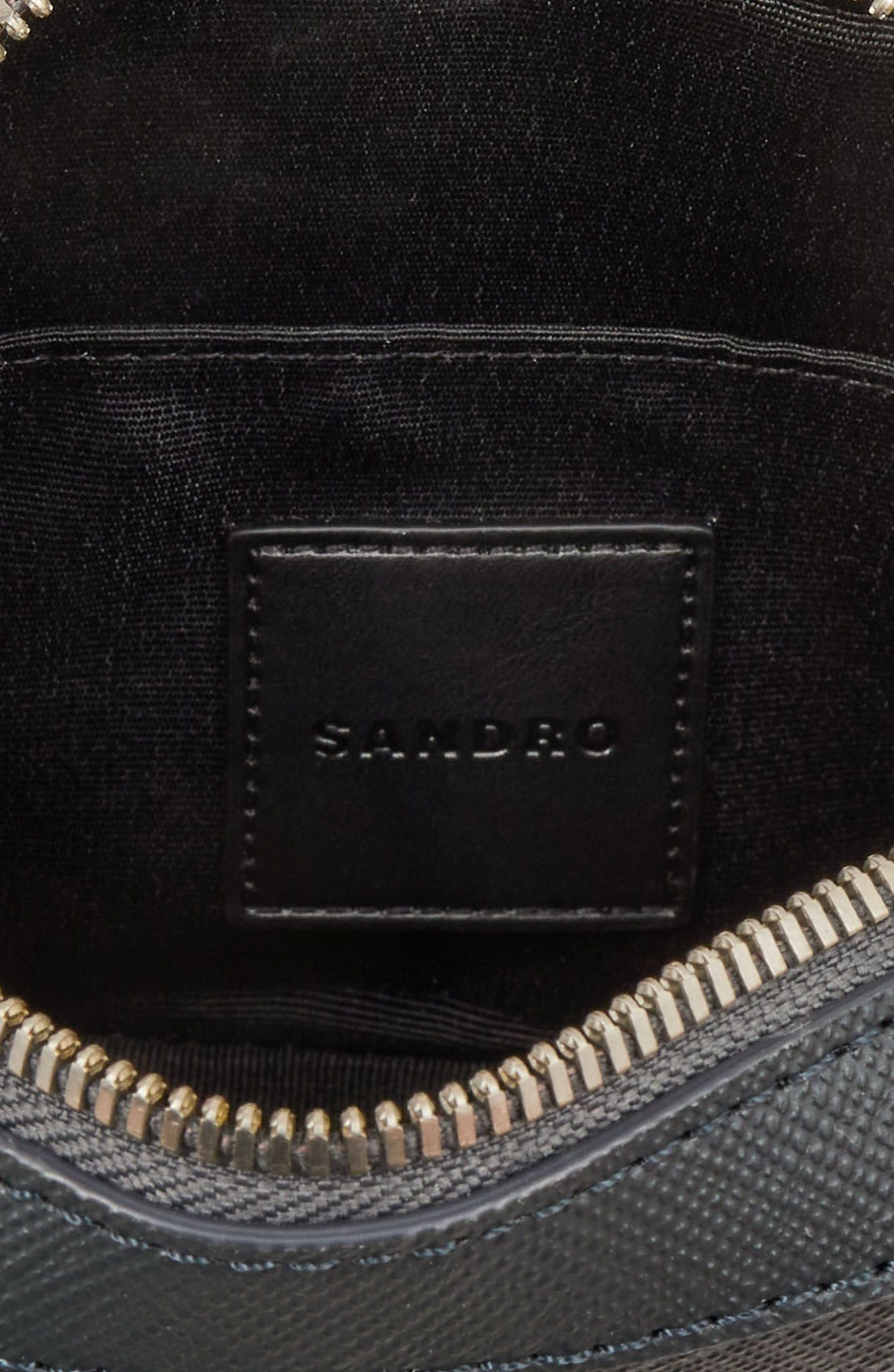 SANDRO Small reconstituted leather bag in Steel at Nordstrom - 7
