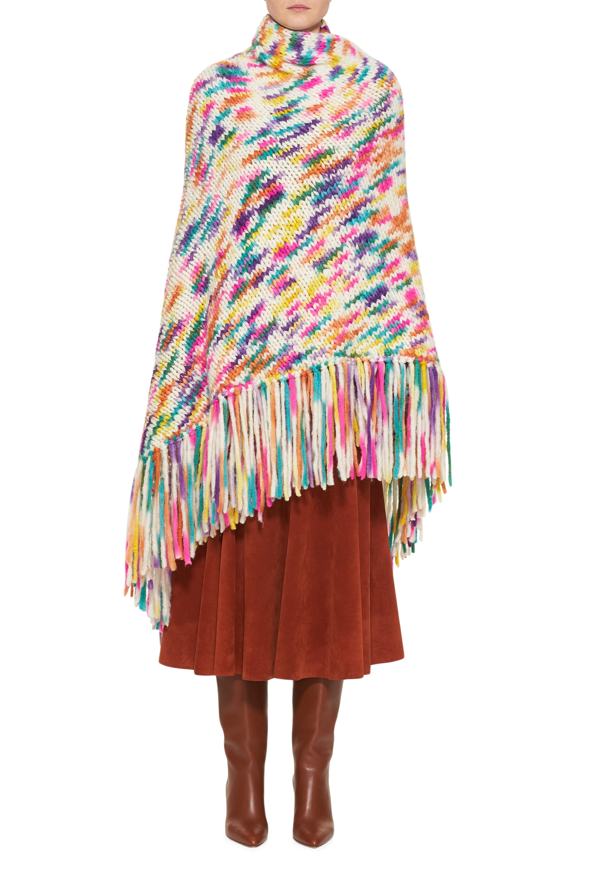 Lauren Knit Wrap in Space Dye Welfat Cashmere - 6