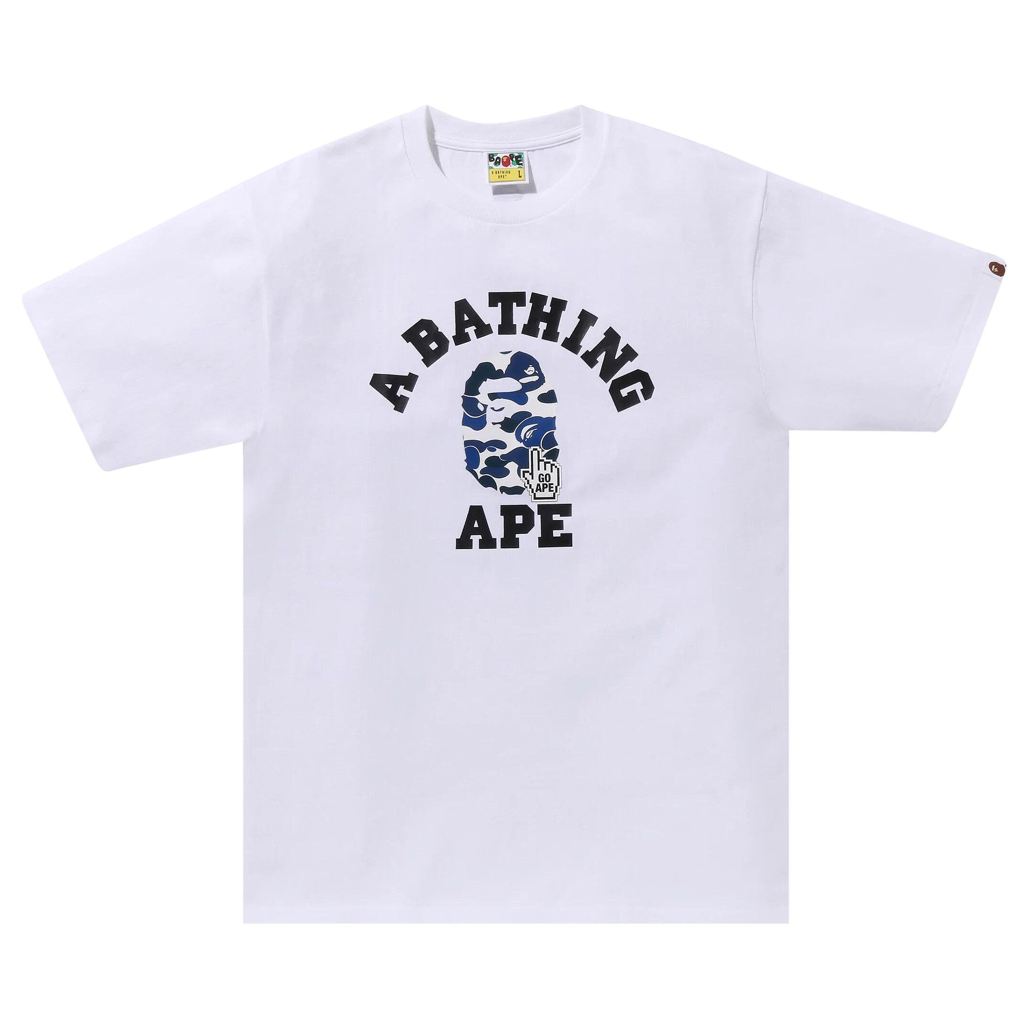 BAPE Camo Go Ape Pointer College Tee 'White' - 1