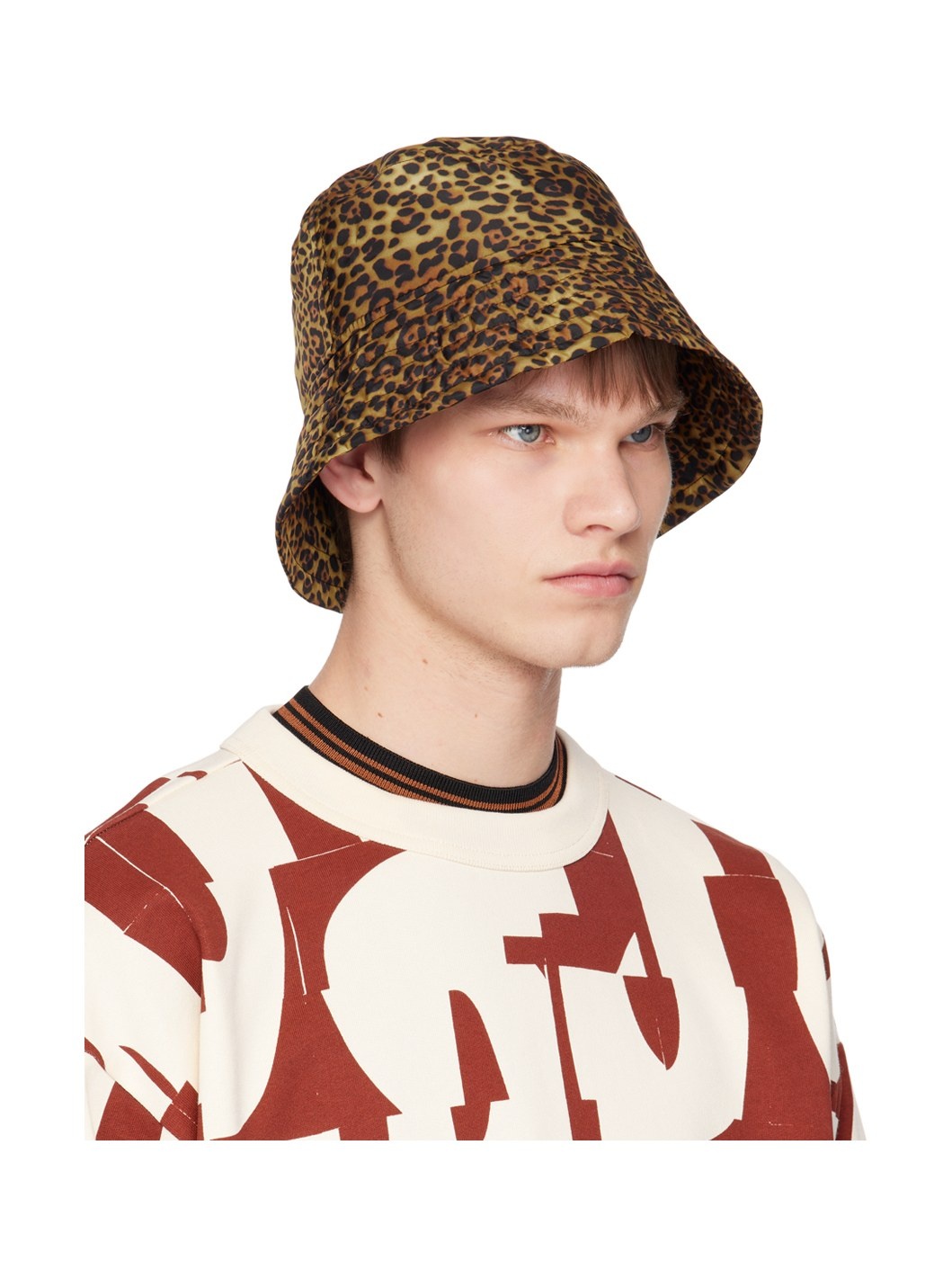 Brown Printed Bucket Hat - 2