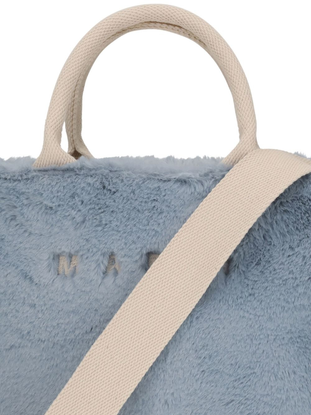 fur-trimmed tote bag - 4