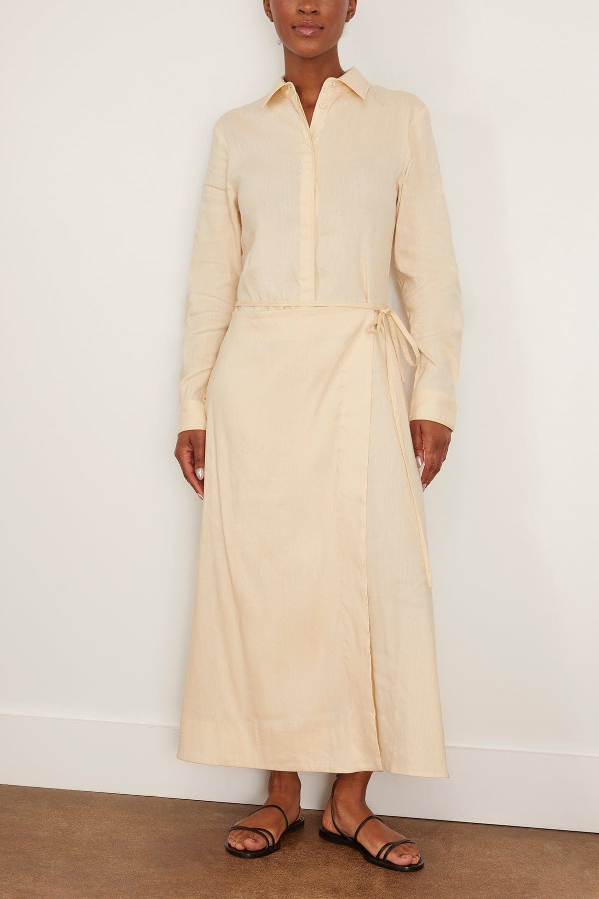 Lato Wrap Dress in Light Wheat - 3