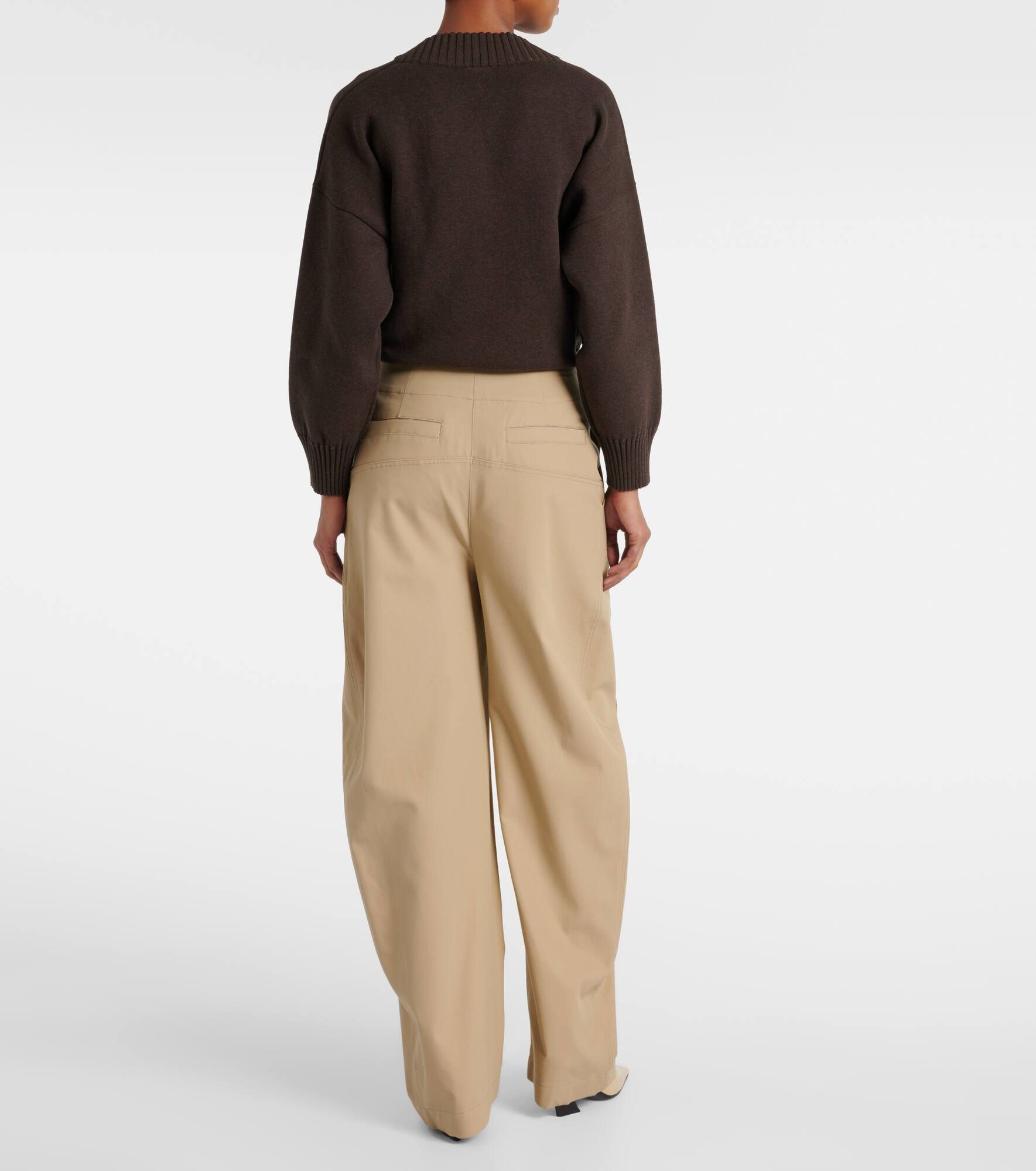 Cotton twill wide-leg pants - 3