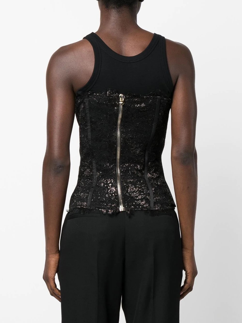 lace-detail bustier top - 4