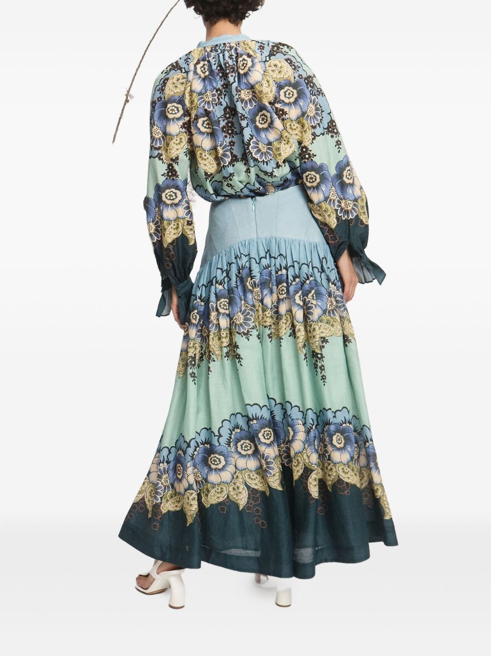Madalena floral-print tiered maxi skirt - 3