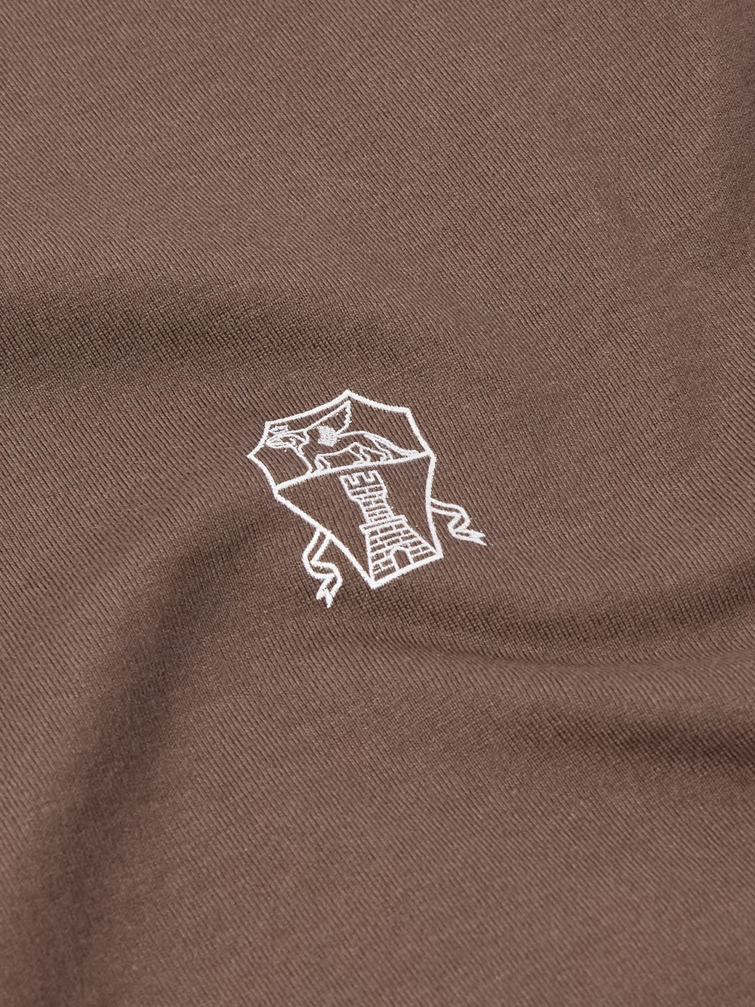 Logo-Embroidered Cotton-Jersey T-Shirt Brown - 5