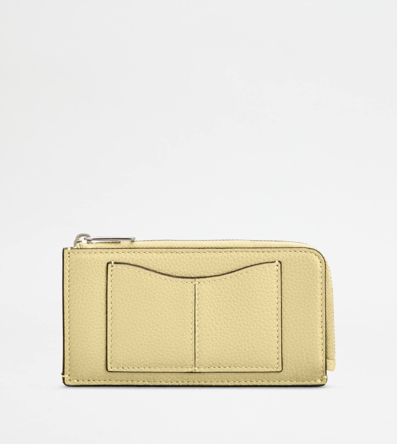 CARD HOLDER IN LEATHER - YELLOW 1