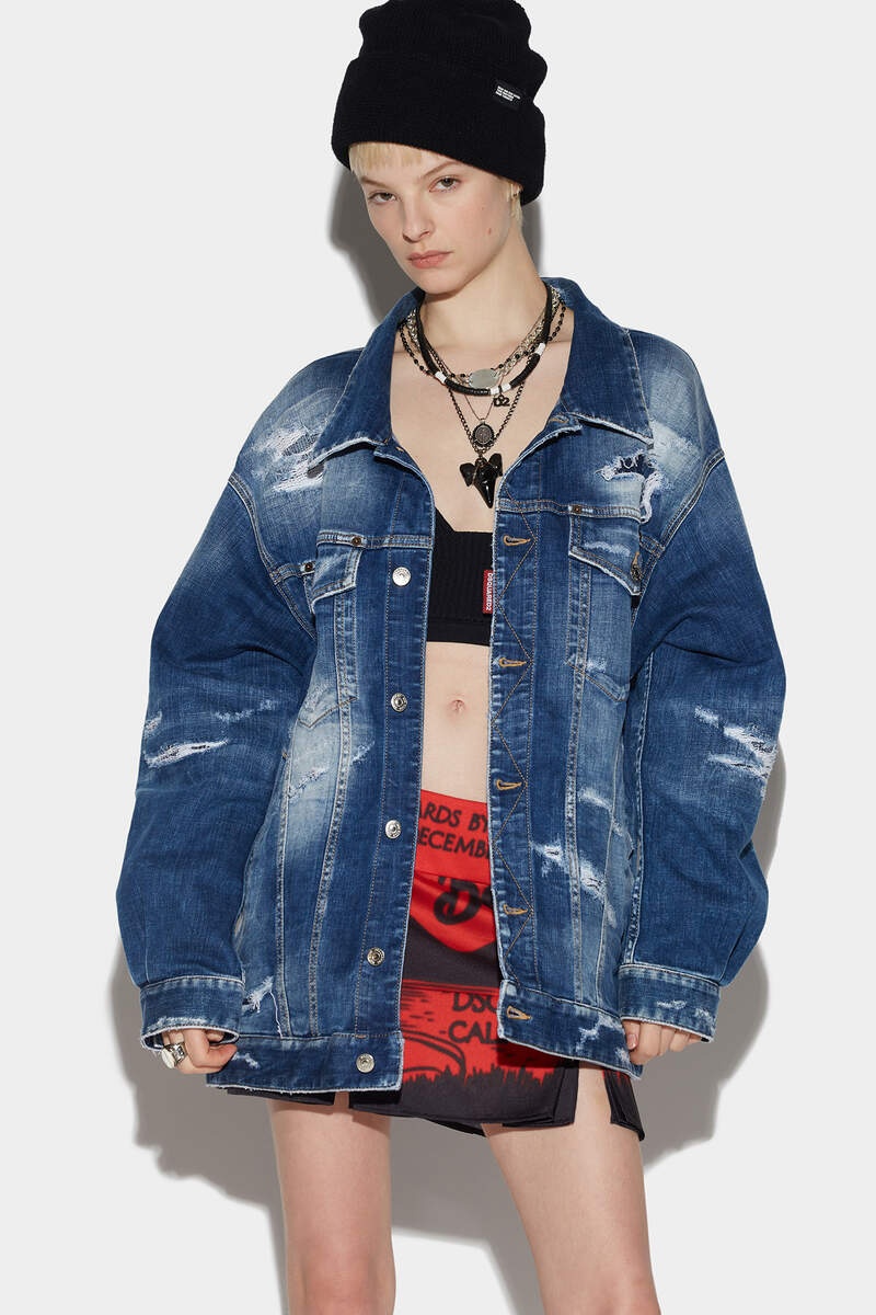 MEDIUM SLASH WASH OVER JEAN JACKET - 1
