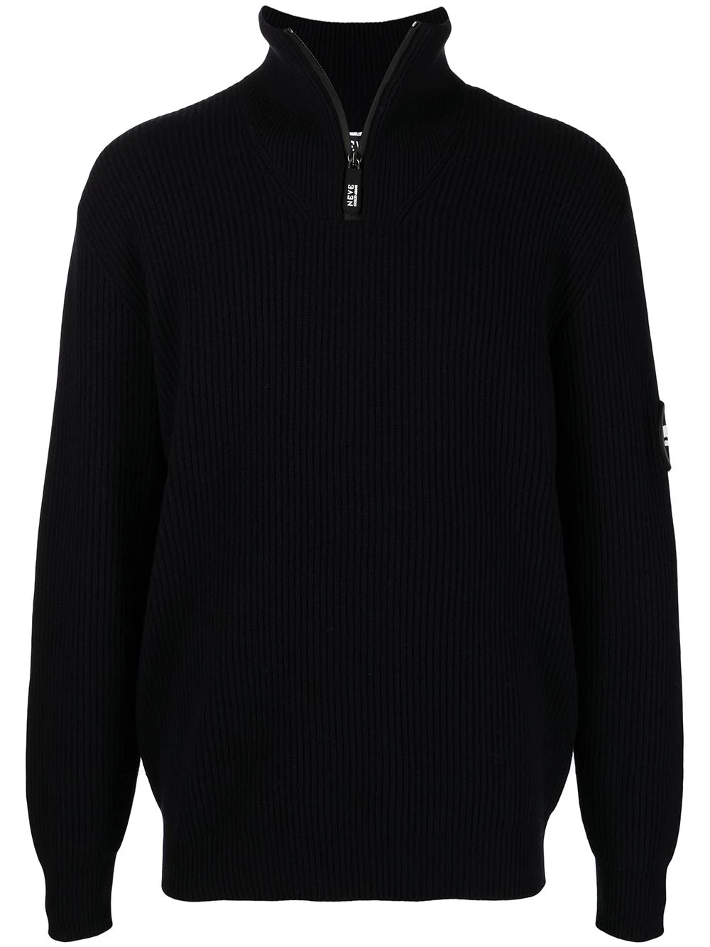 logo-patch funnel neck sweater - 1