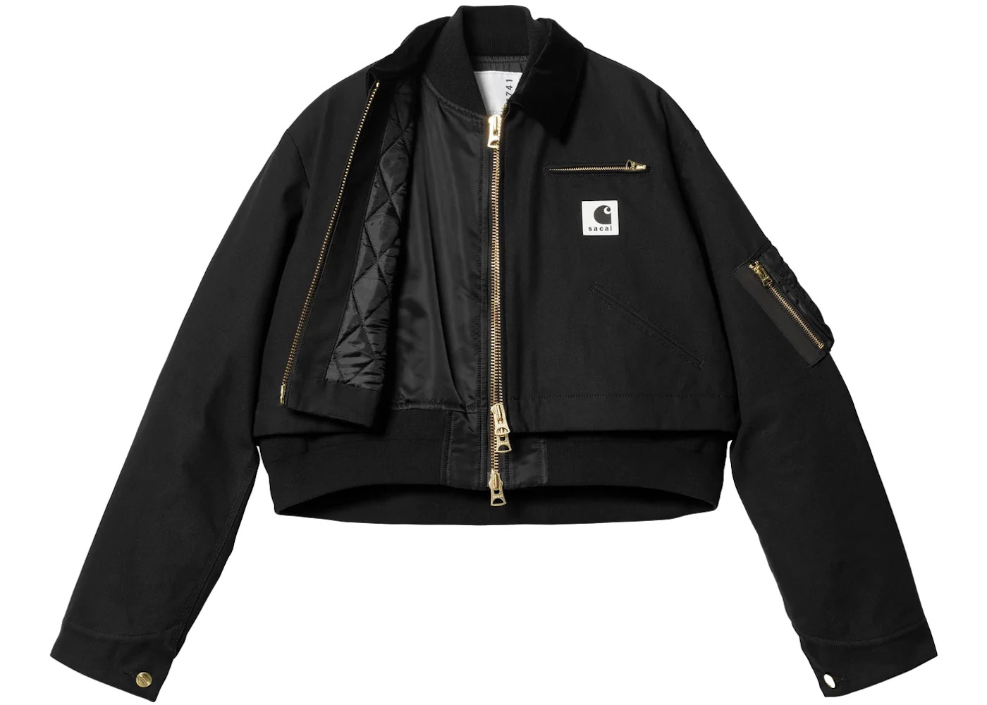 Sacai x Carhartt WIP Women's Canvas MA-1 Detroit Jacket Black - 2