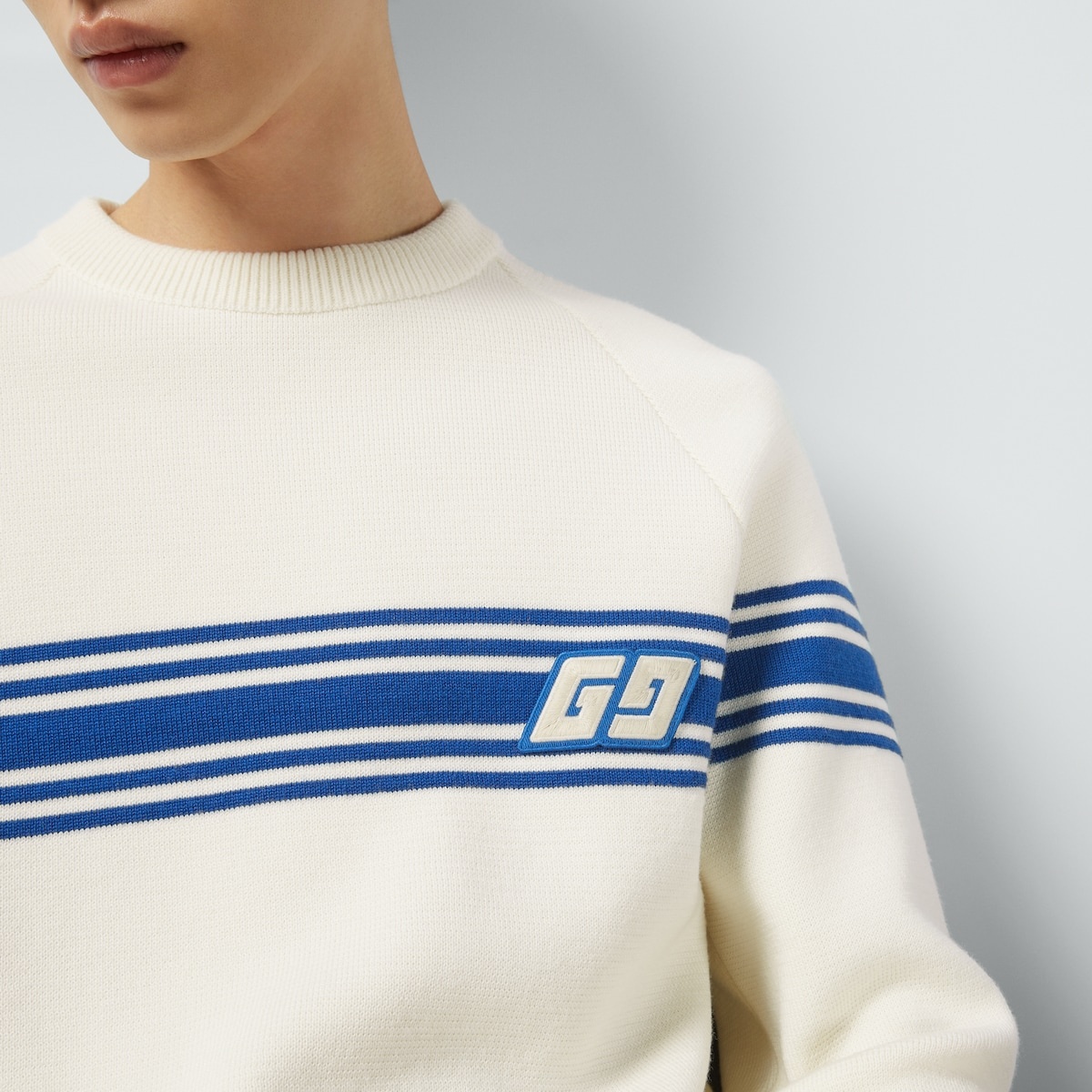 Knit wool sweater with Square GG - 3
