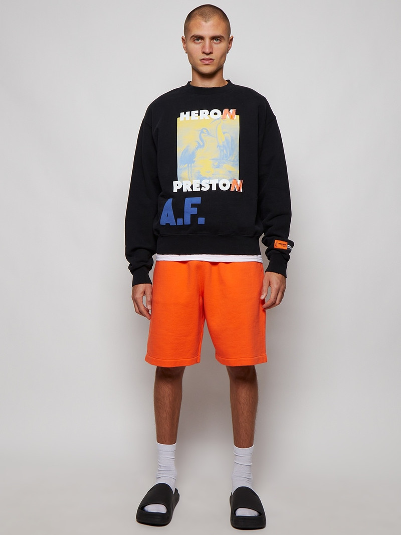 Heron Preston A.F. Authorizes Heron Sweatshirt Black and Lemon outlook