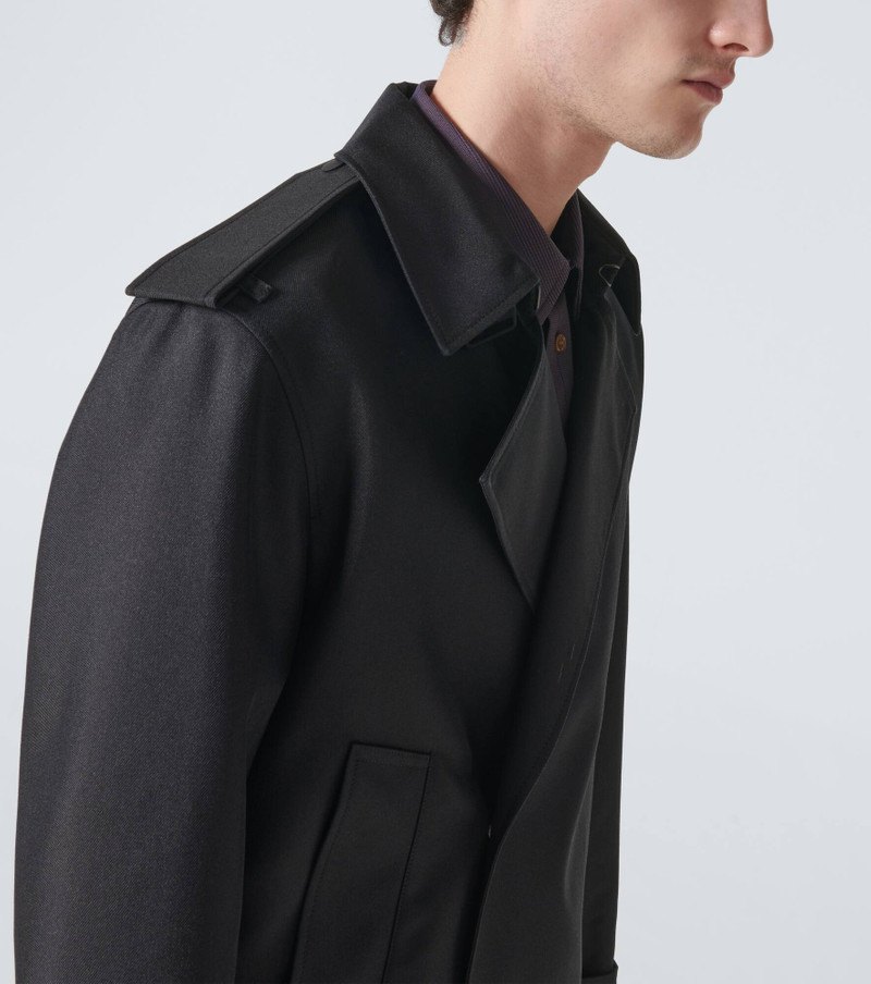 Cropped silk-blend trench coat 5