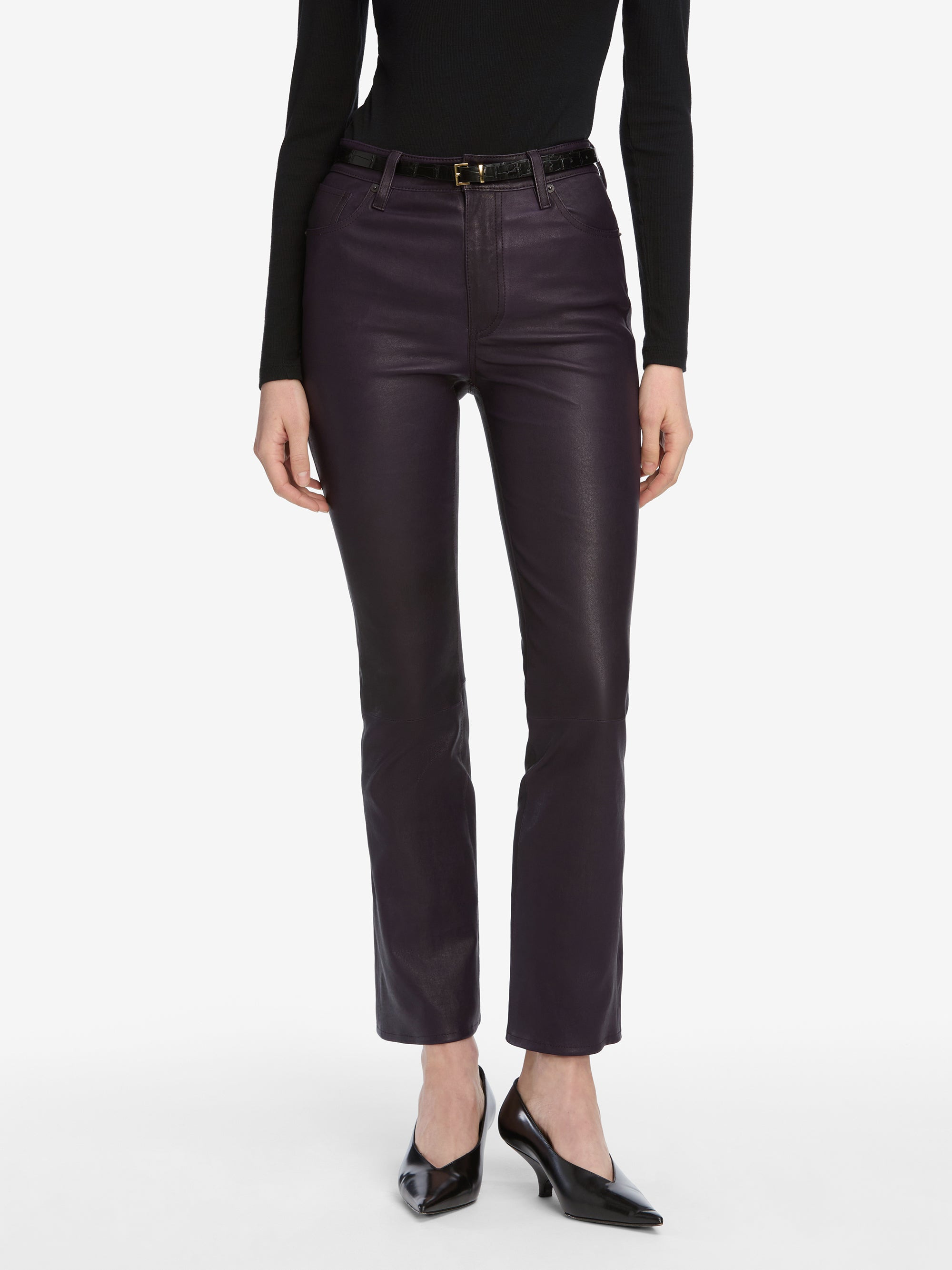The Leather Reboot Crop in Dark Royal Purple - 3