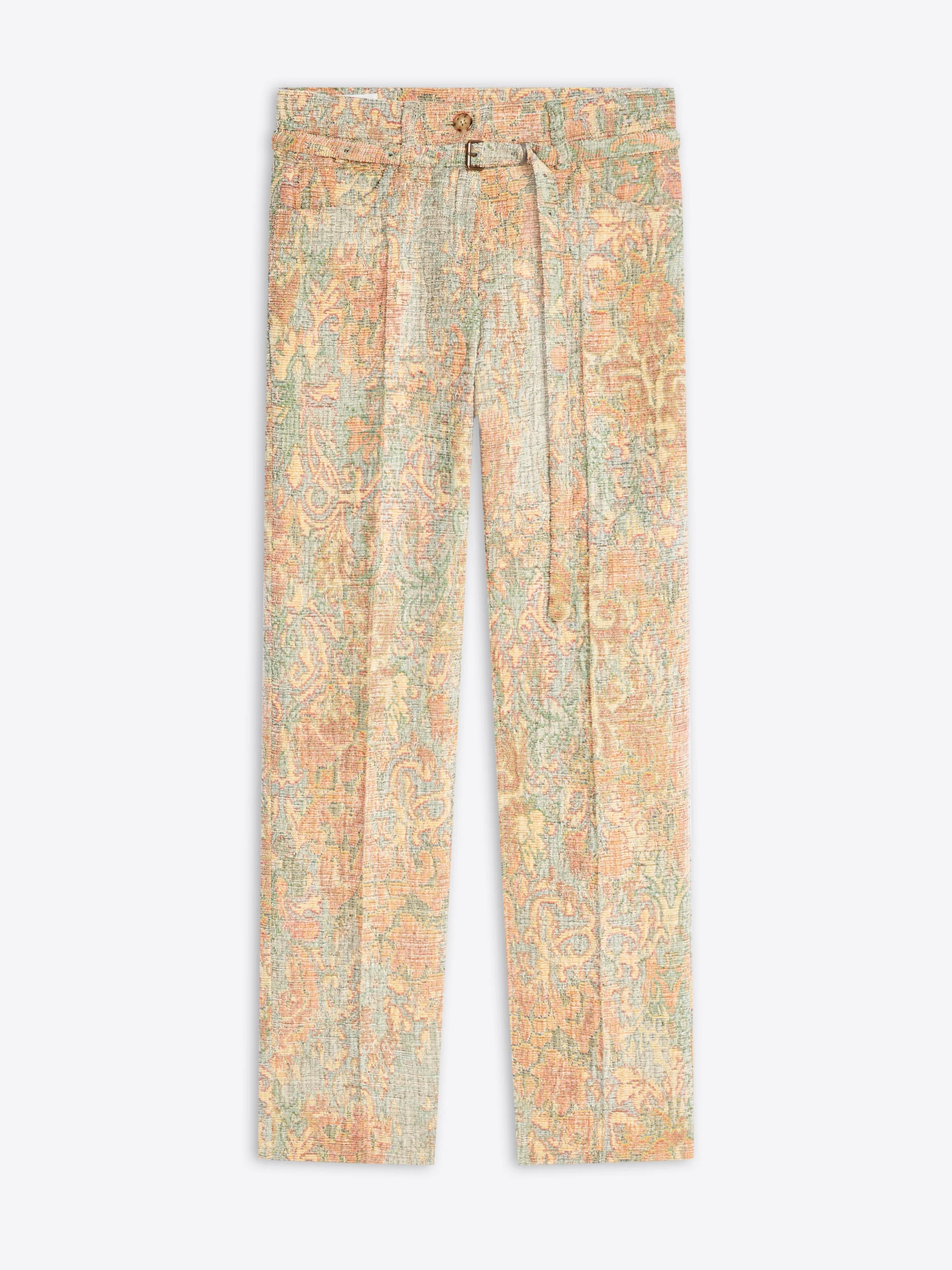 SLIM LEG JACQUARD PANTS - 1