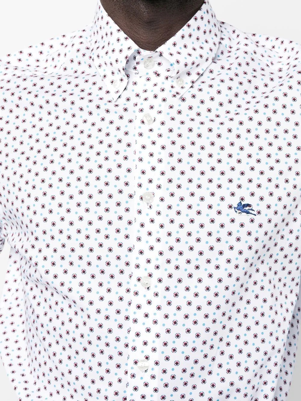 spotted logo-embroidered shirt - 5