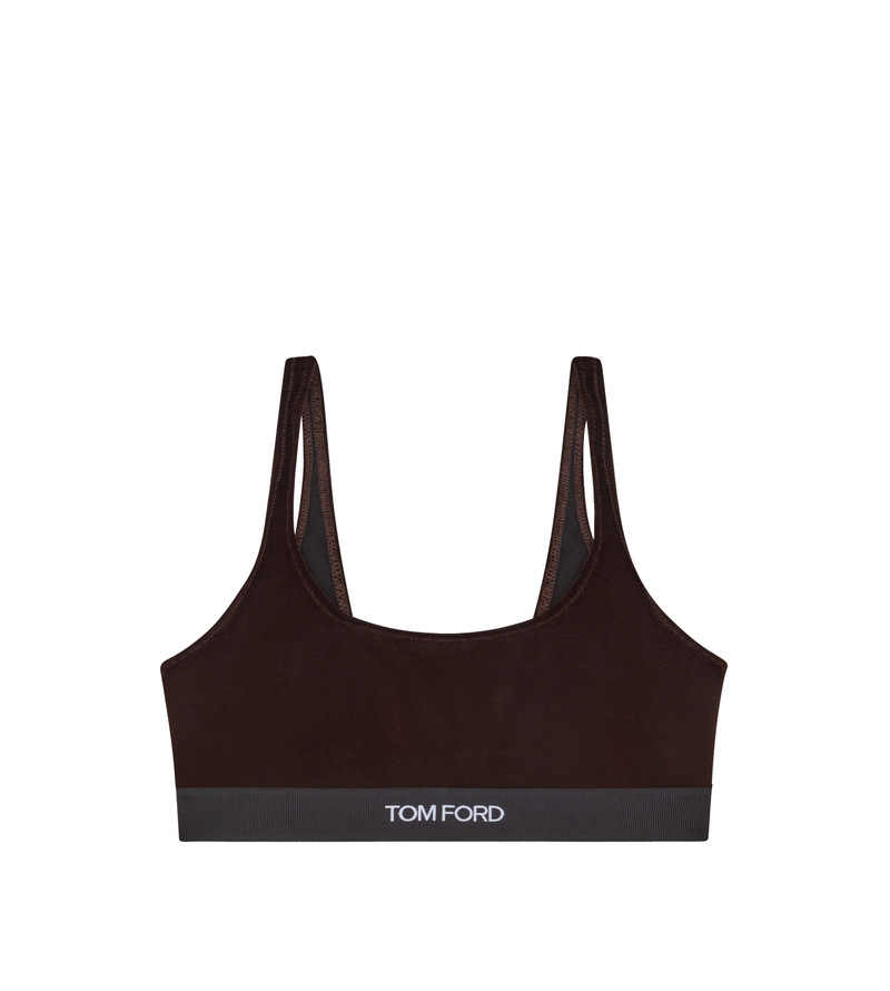 STRETCH LUSTROUS VELOUR SIGNATURE BRALETTE 1
