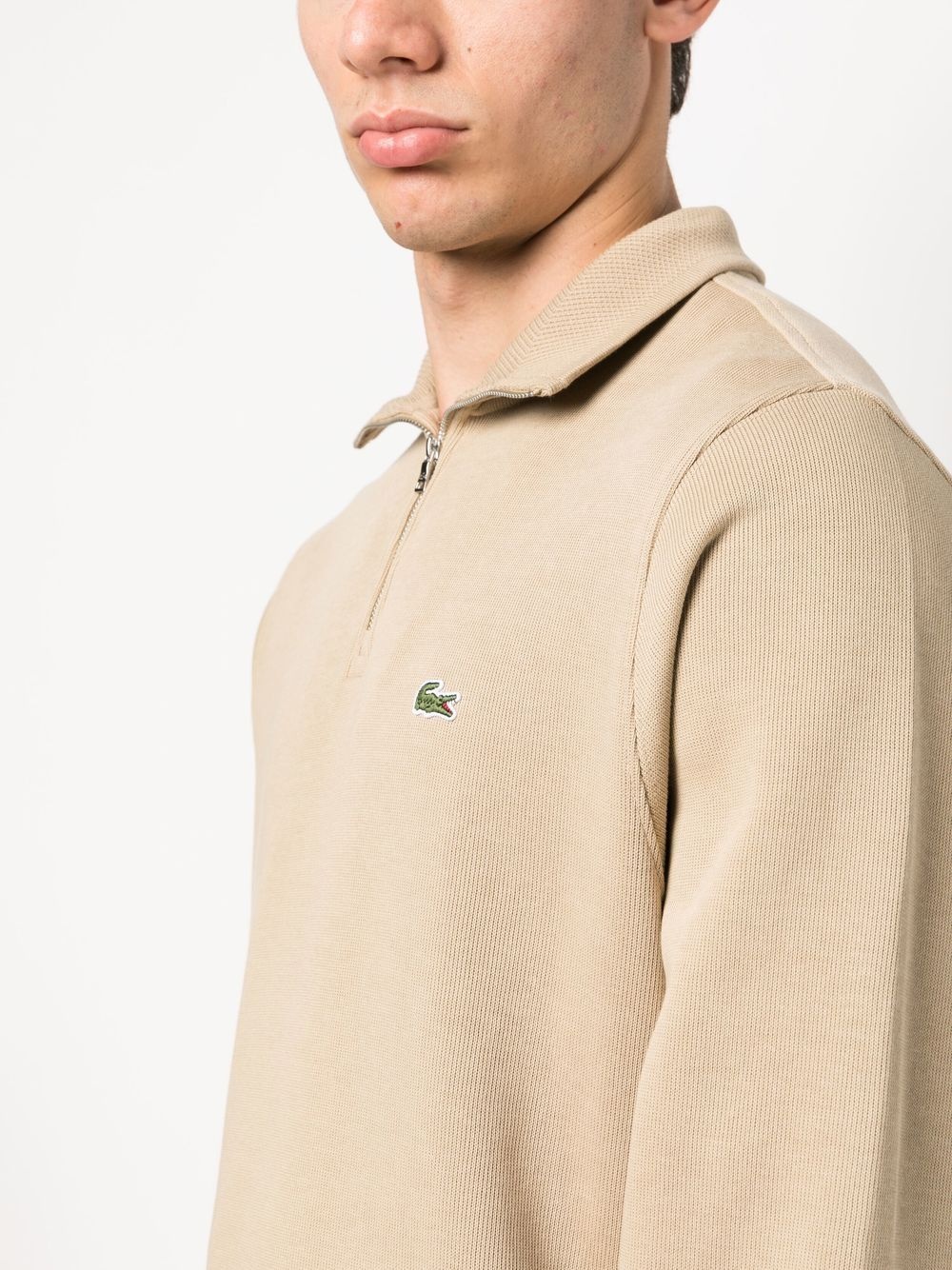 embroidered-logo half-zip sweater - 5