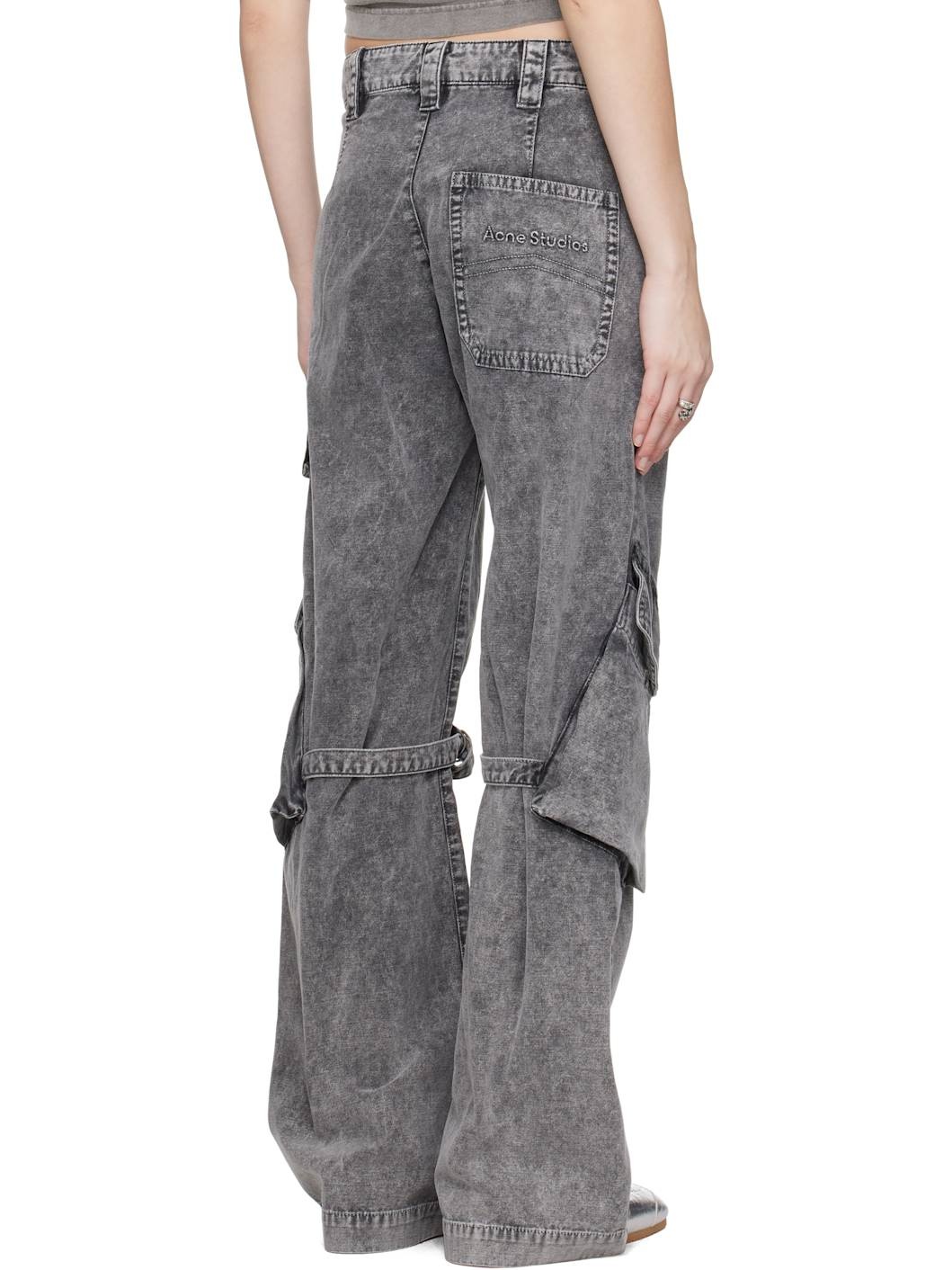 Gray Canvas Cargo Pants - 3