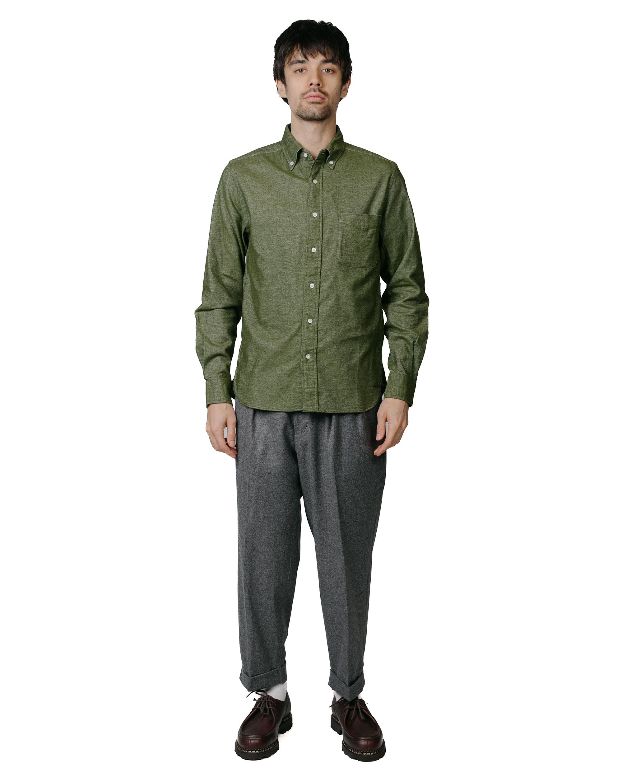B.D. Flannel Solid Olive - 4