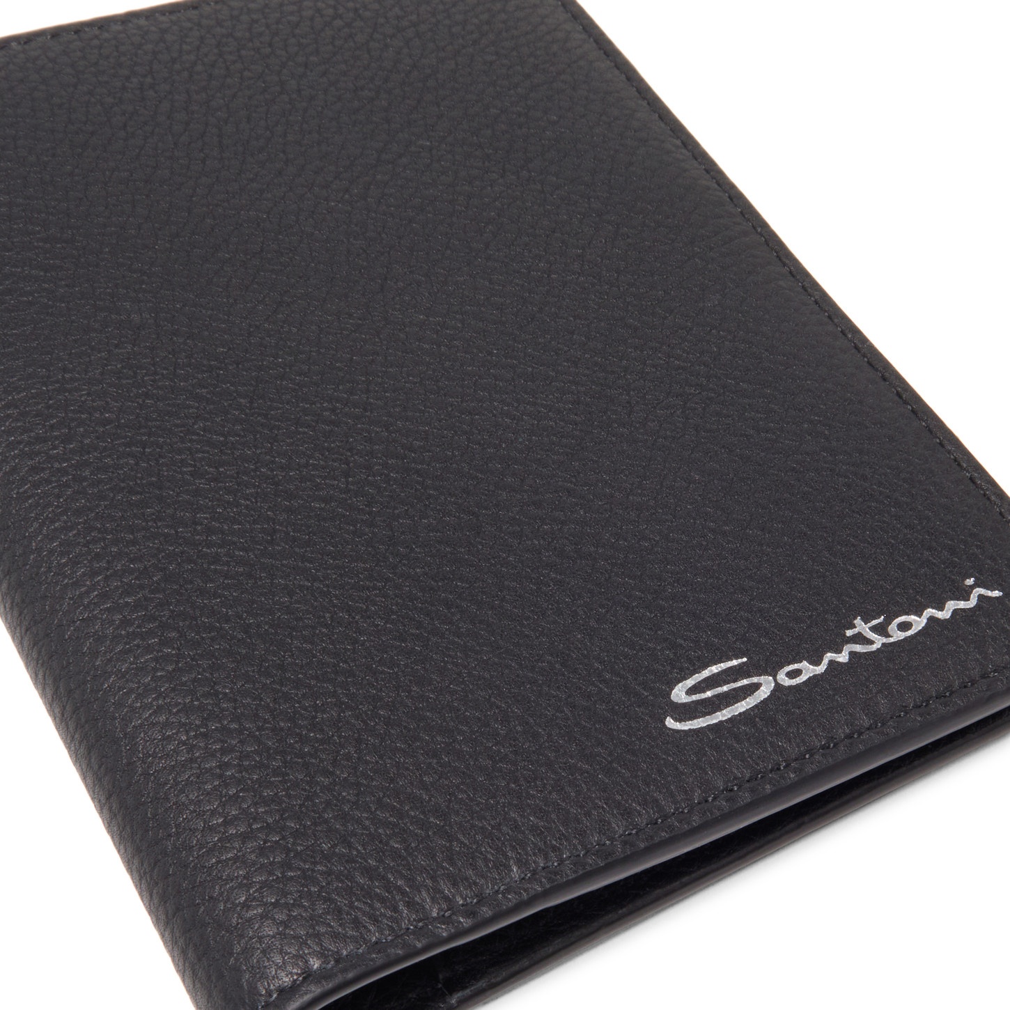 Black tumbled leather passport case - 2