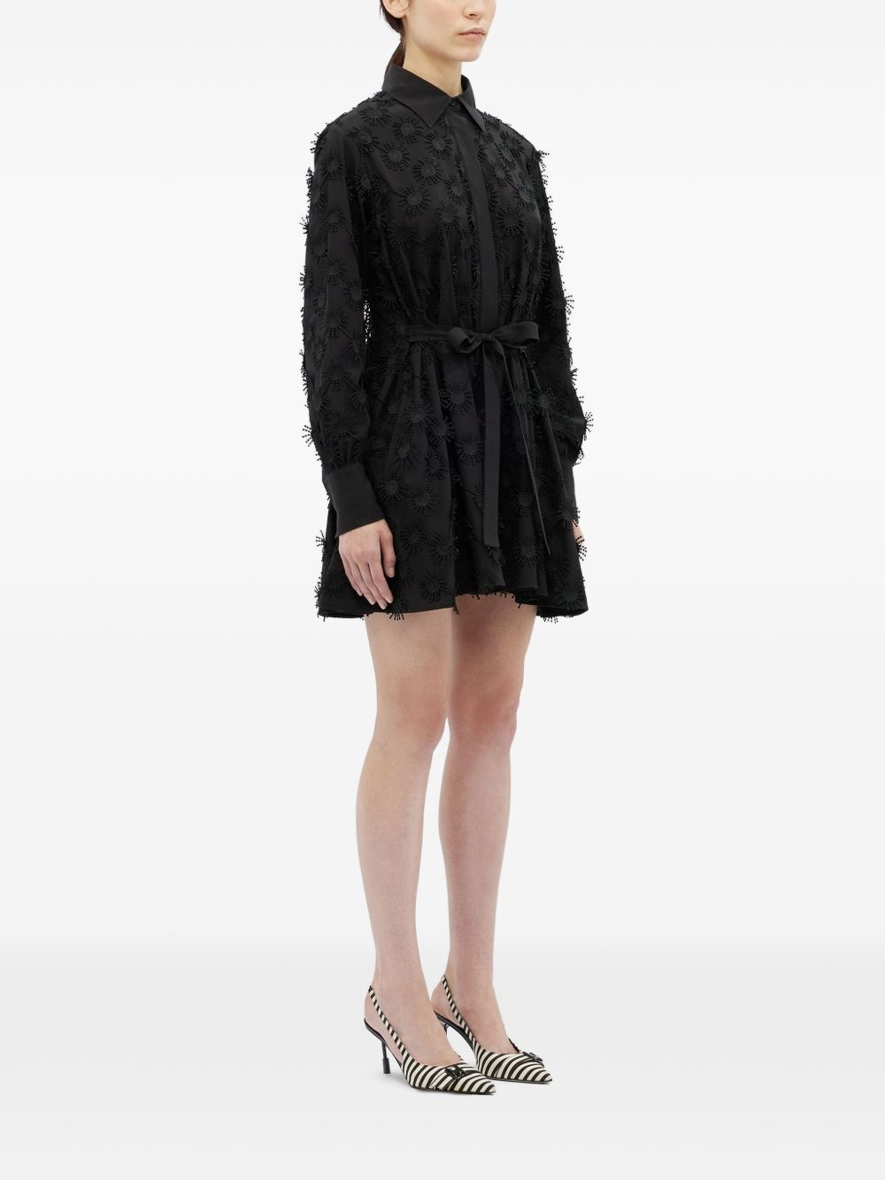 tied-waist shirt dress - 3