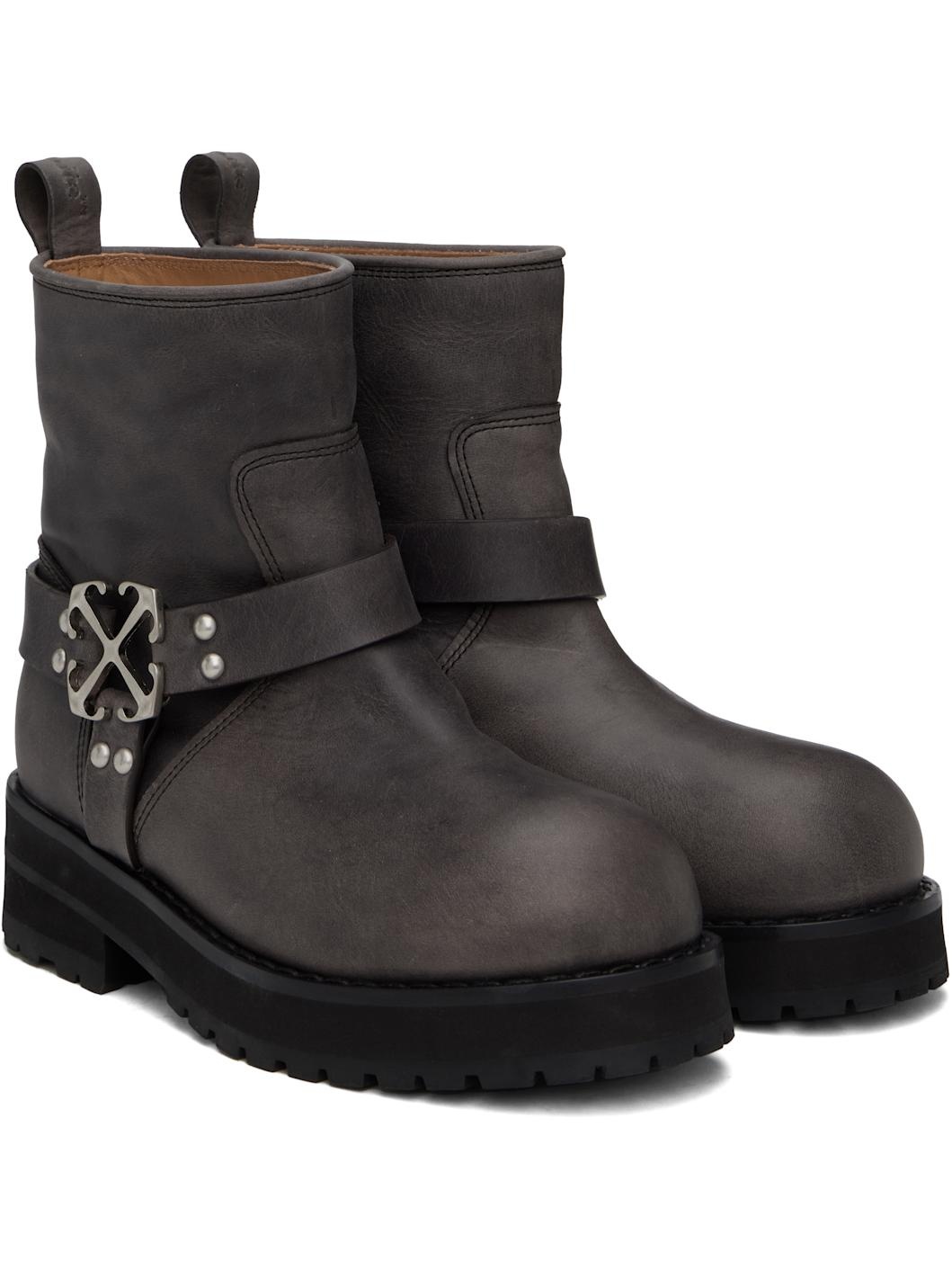 Gray Off Track Boots - 4