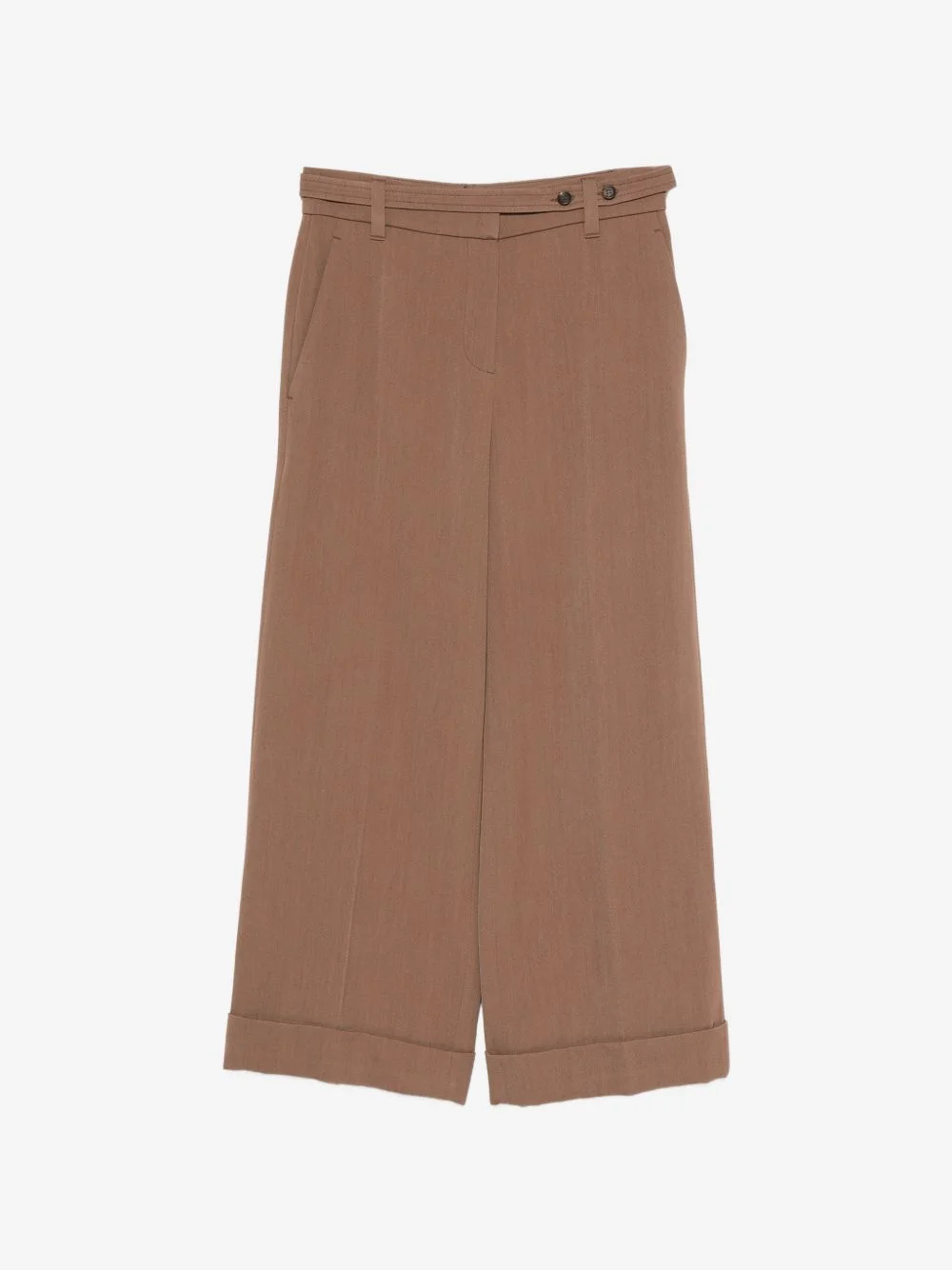 cuffed wide-leg wool trousers - 1