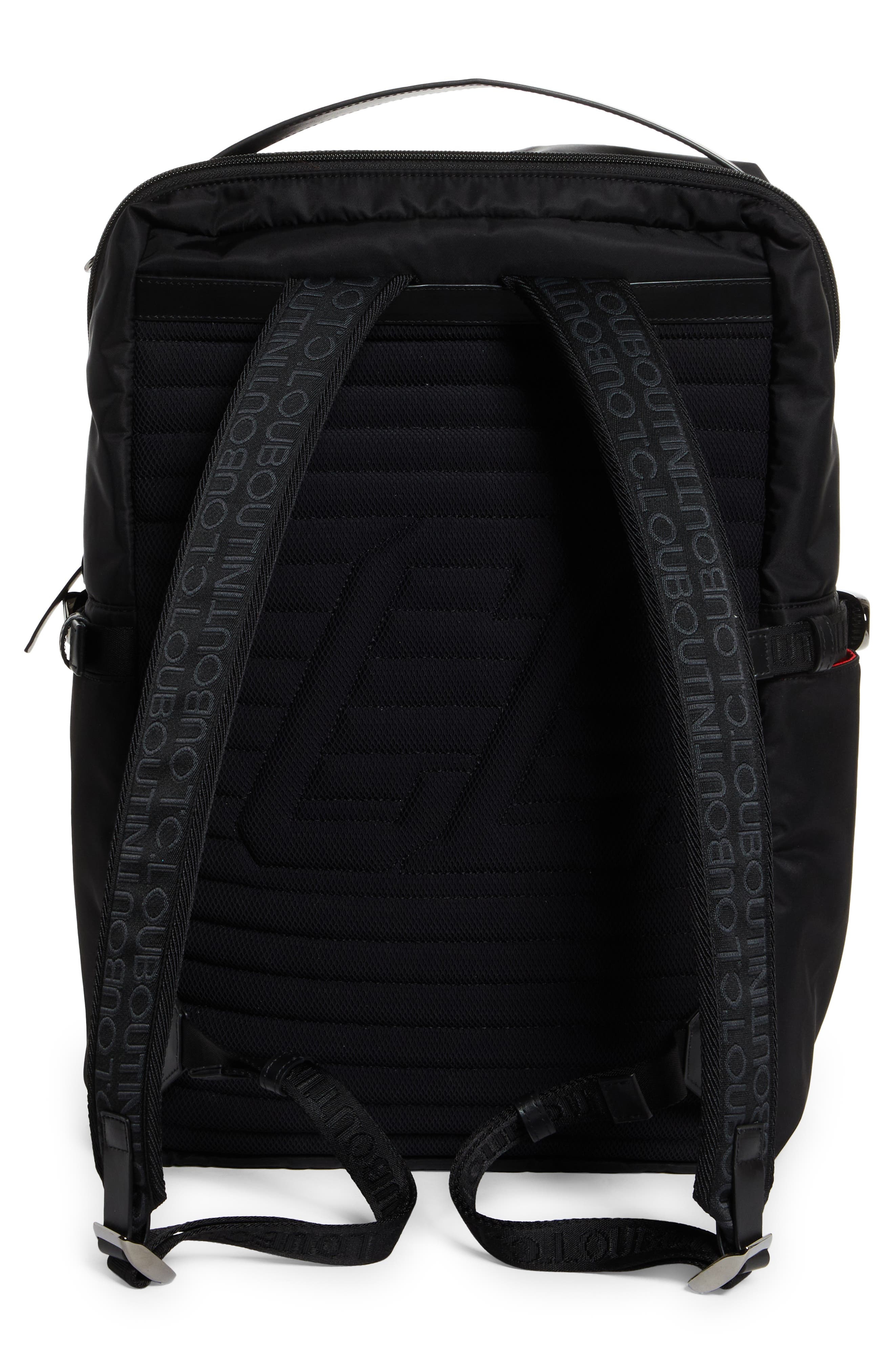 Christian Louboutin Loubideal Canvas & Rubber Backpack in Black/Black/Black at Nordstrom - 2