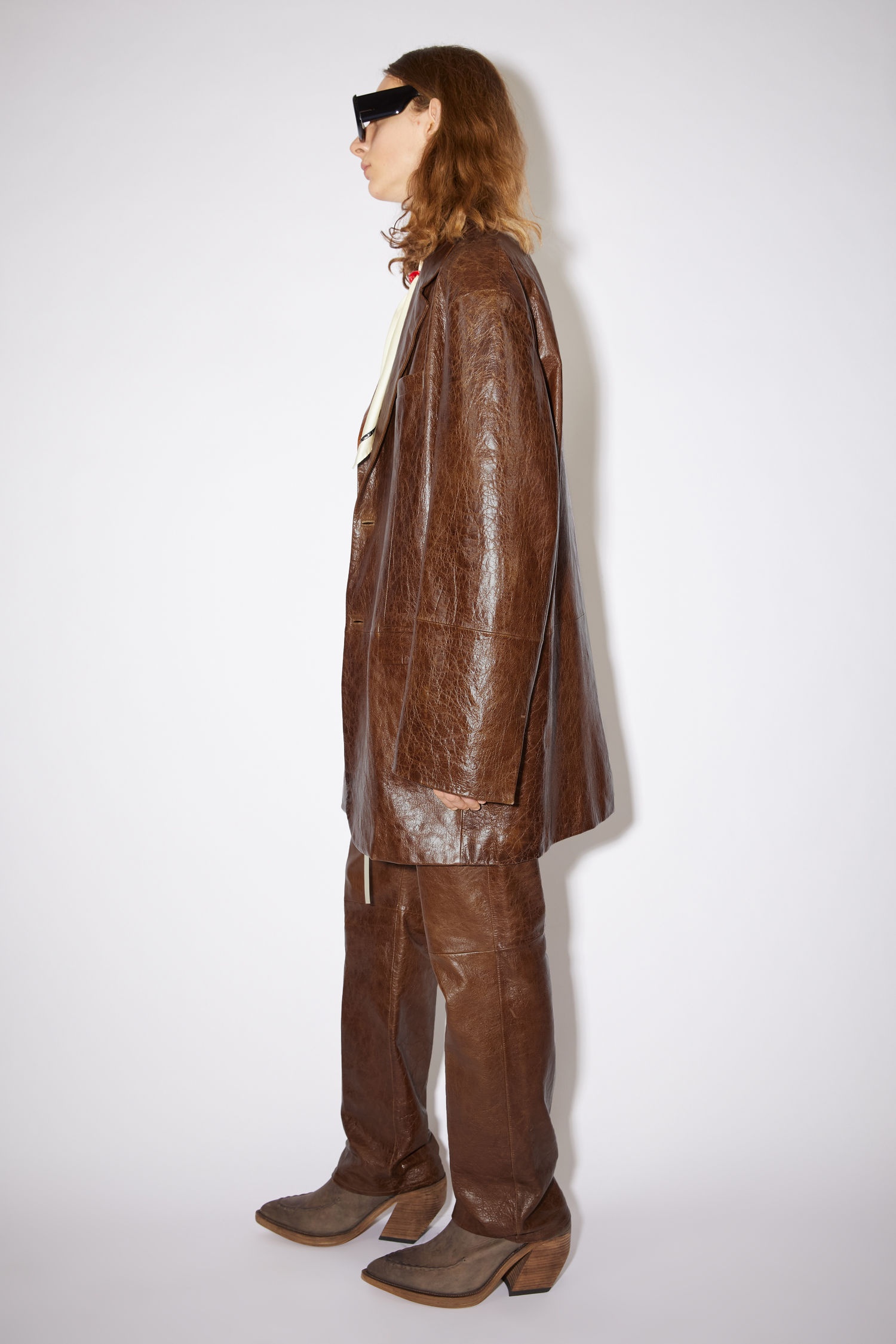 Leather suit jacket - Caramel brown - 4