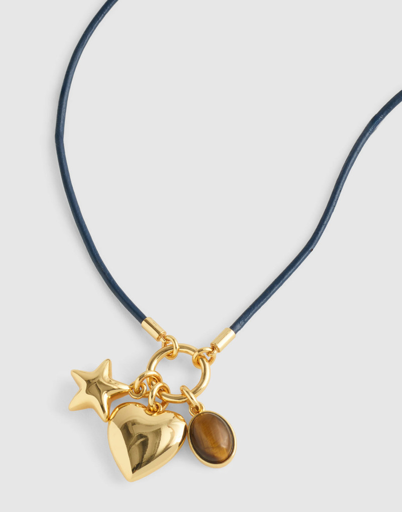 Heart Charm Cord Necklace 1