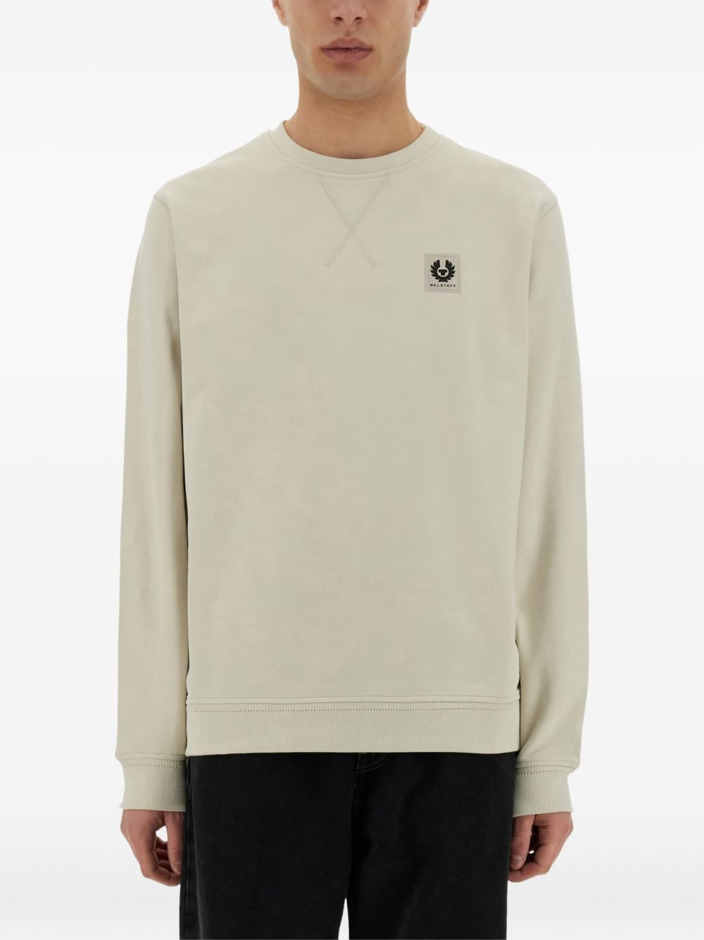 logo-patch cotton sweatshirt - 1