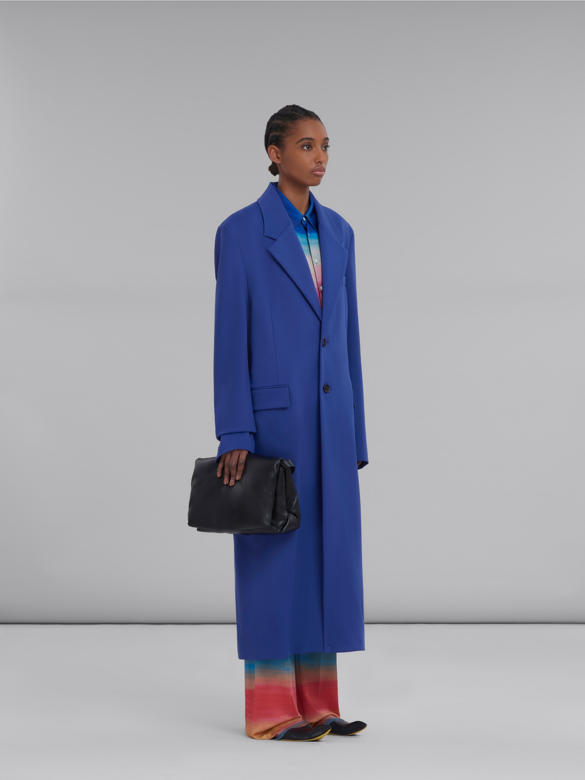 PURPLE SINGLE-BREASTED JERSEY COAT - 6