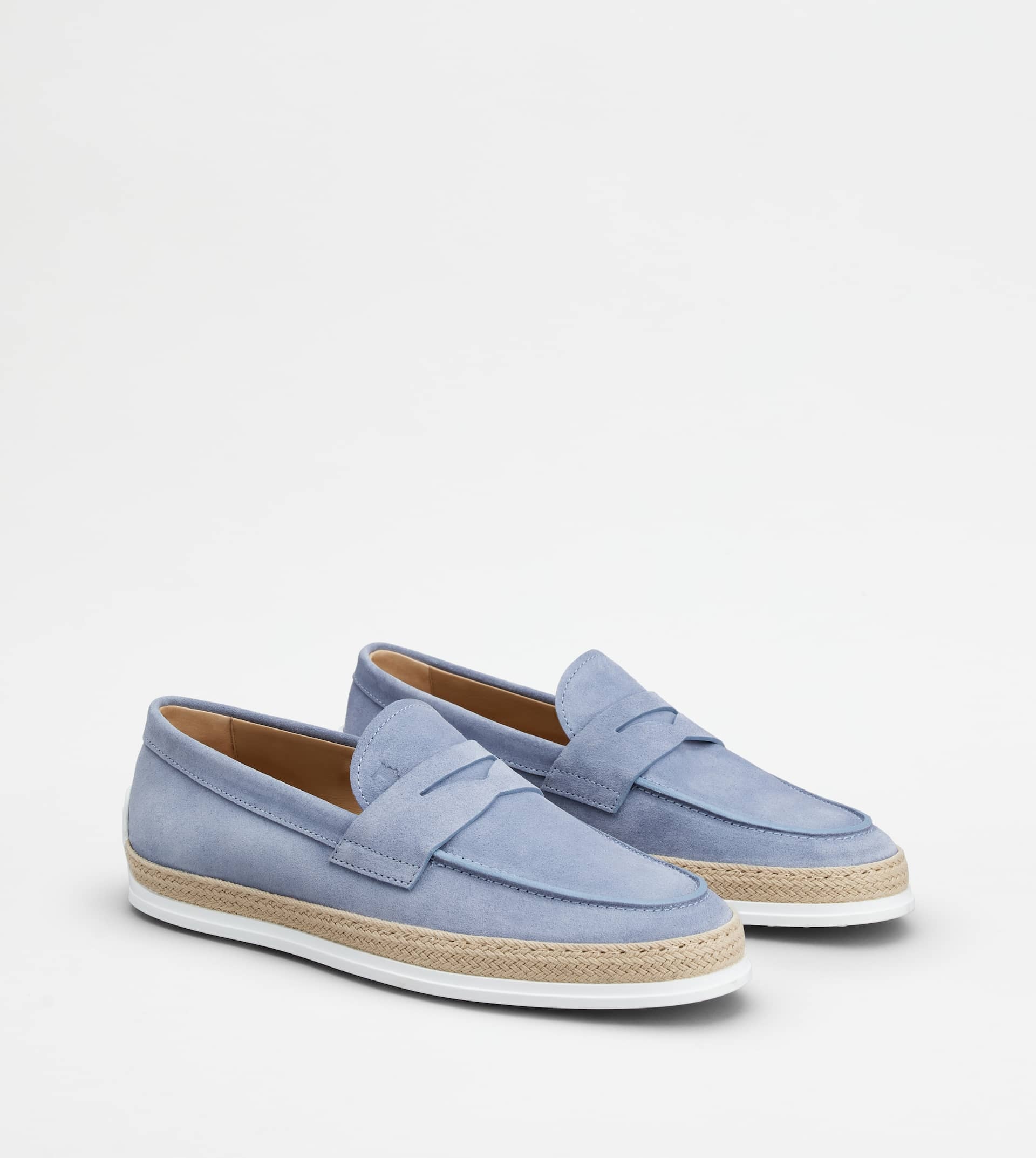 LOAFERS IN SUEDE - LIGHT BLUE - 3
