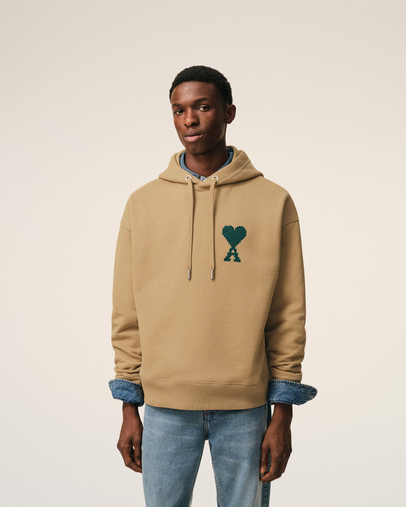 BEIGE COTTON AMI DE COEUR HOODIE 3