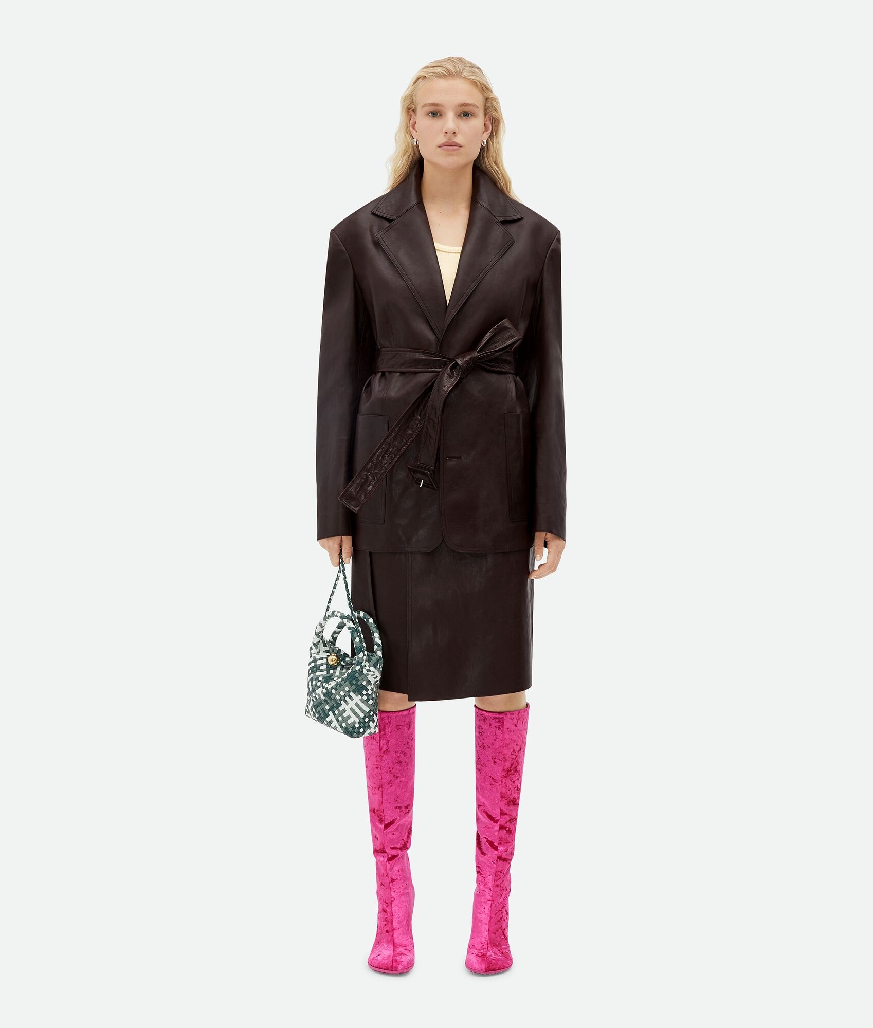 Nappa Leather Wrapped Skirt - 4